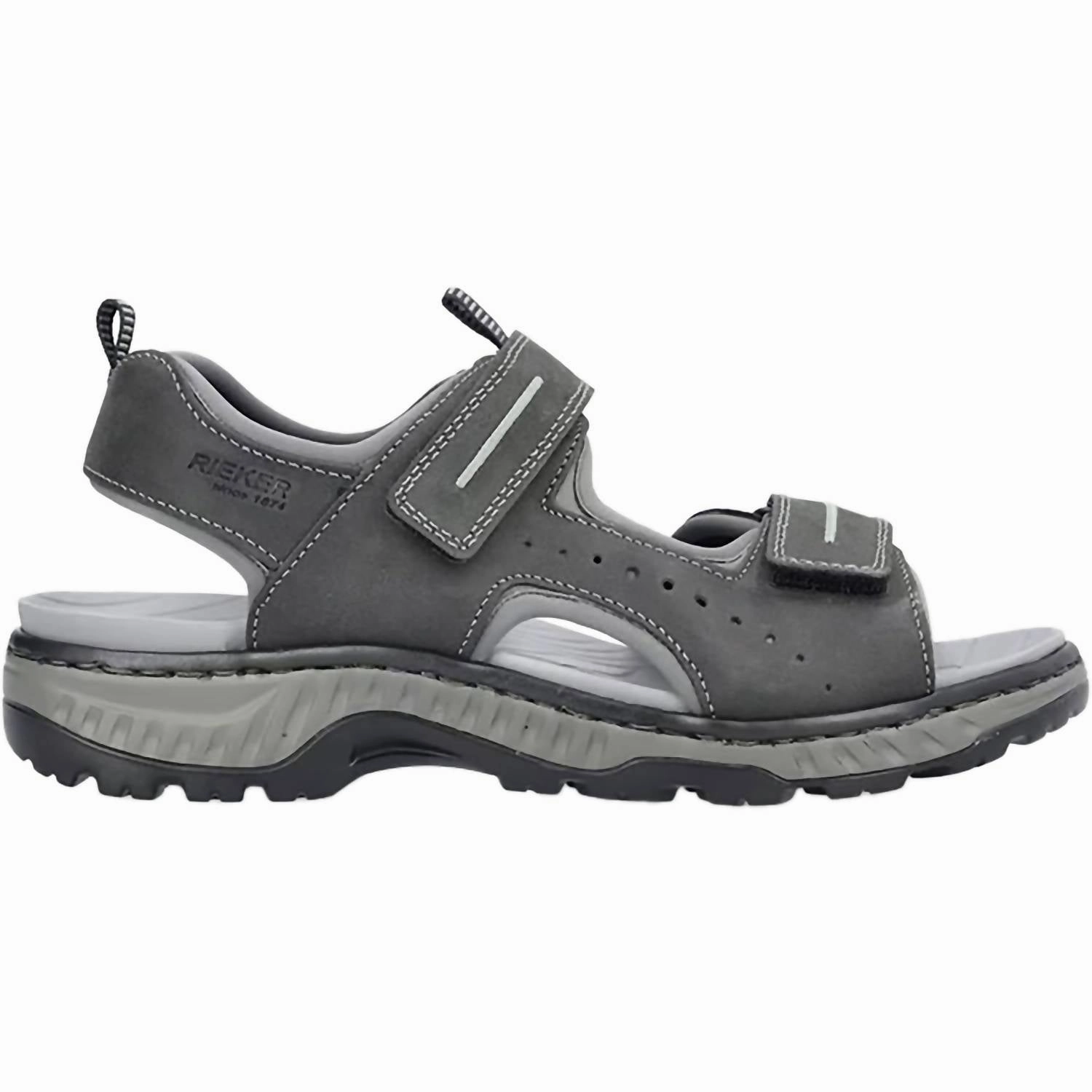 Men's Clemens 61 Synthetic Leather Sandal In Schwarz/blei Comfortable Design
