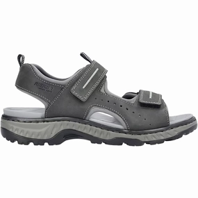 Outfit Match Trendy And Comfortable Men's Clemens 61 Synthetic Leather Sandal In Schwarz/blei