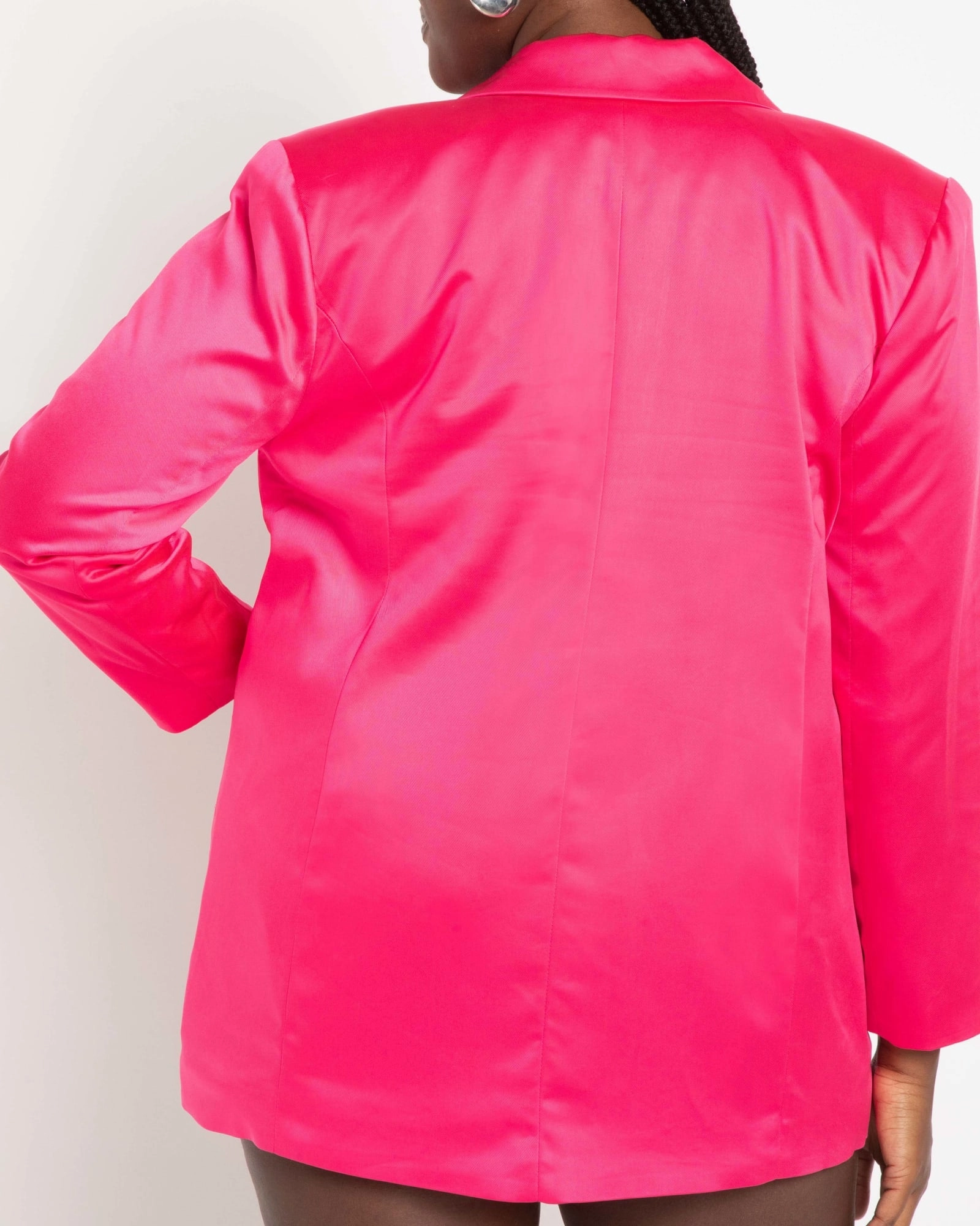 Outdoor Essentials tag Satin Blazer | Fuchsia Purple