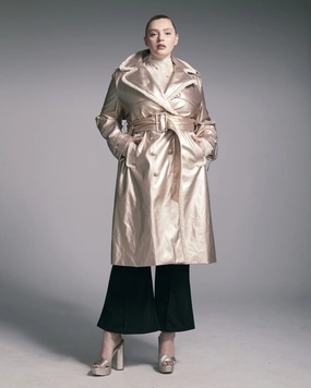 Criticism Shearling Edge Gold Trench Coat | Gold