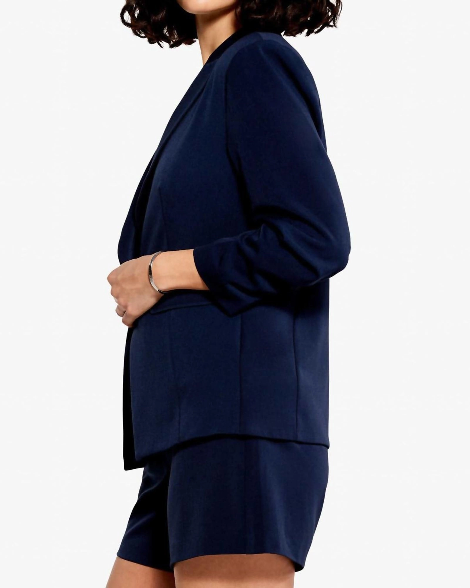 Quality Method Scrunch Sleeve Work It Jacket in Dark Indigo | Dark Indigo