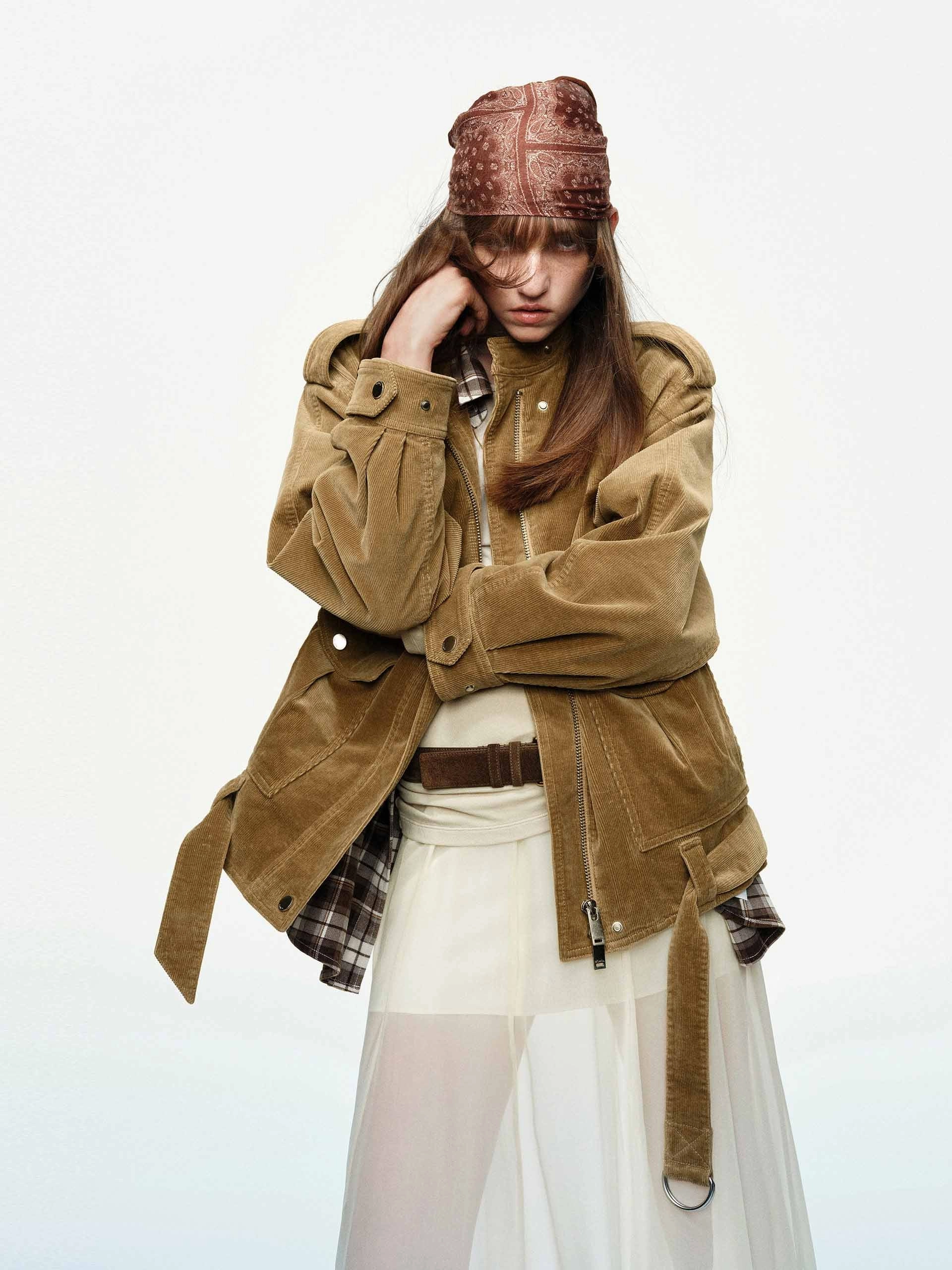 Corduroy Bomber Jacket Moisture Wicking Inner Layer