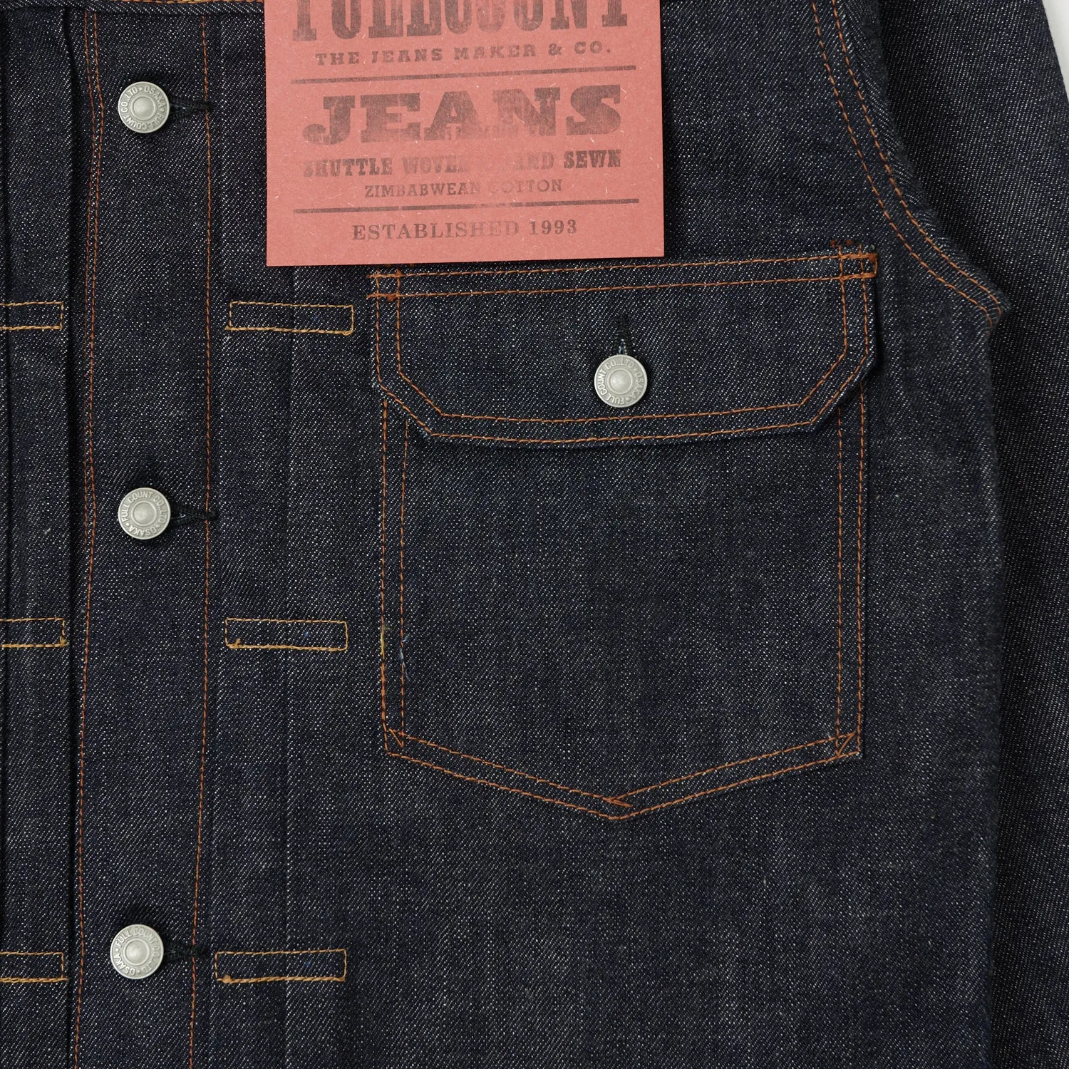 Dry Weather Look Full Count 2102 13.75oz Type II Denim Jacket - Raw