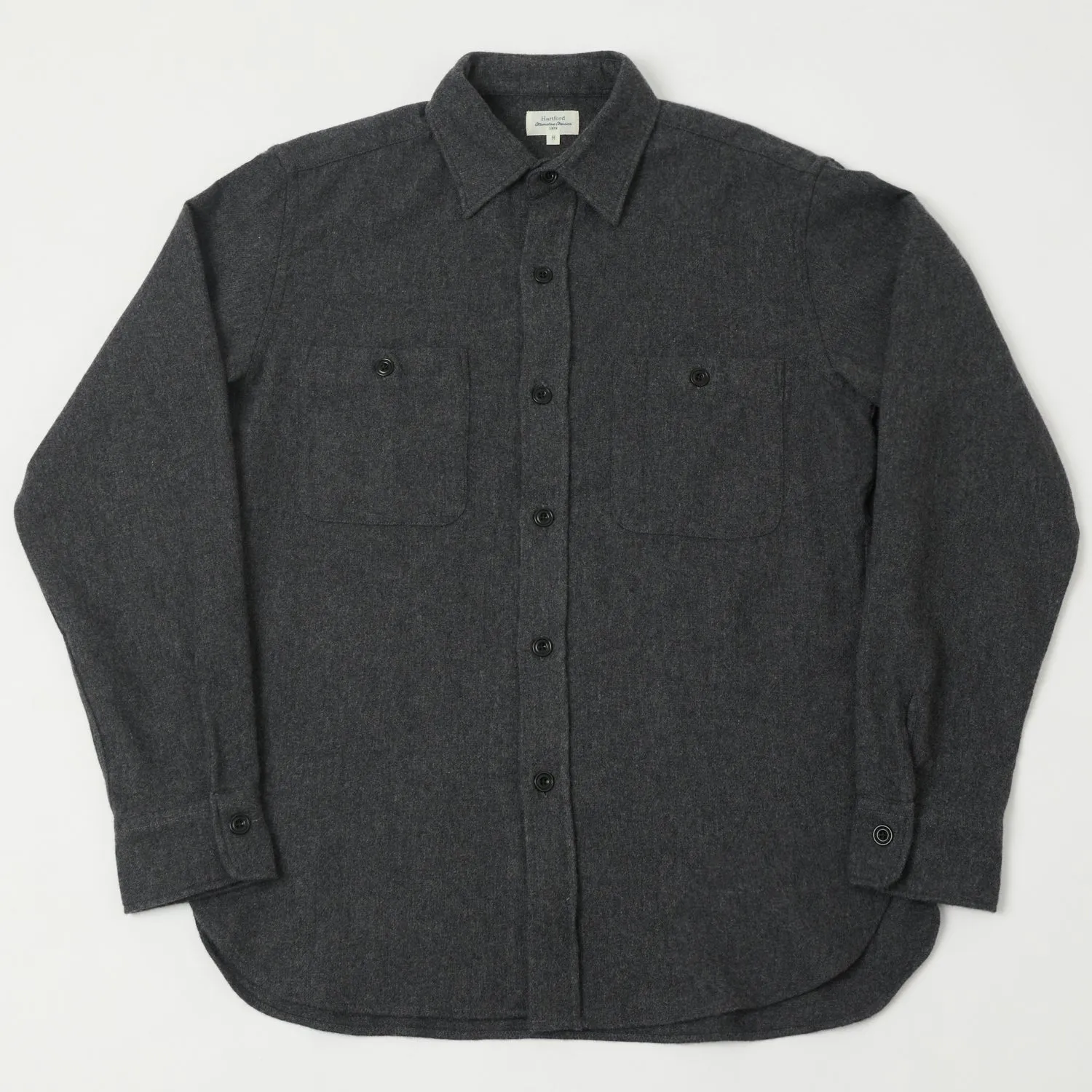 Tall Length Easy Care Hartford 'Percey' Wool Shirt - Grey
