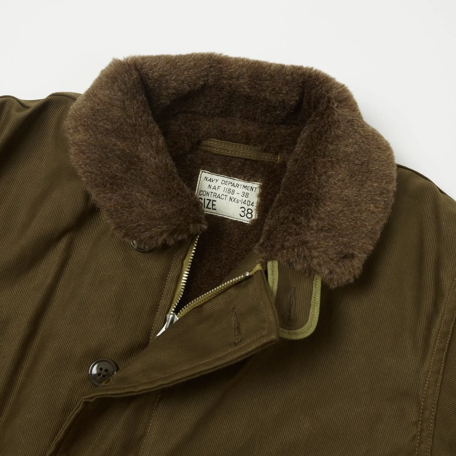 Freewheelers & Co Type N-1 Deck Jacket - Dark Red Beige Fade Resistant Dye Method Reinforced Shoulder Panels