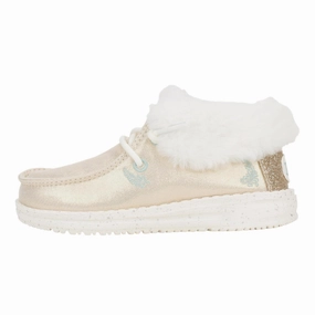 Peak View Soft Leather Hey Dude Wendy Metallic Shine Boot Gold  42605-710 Toddler