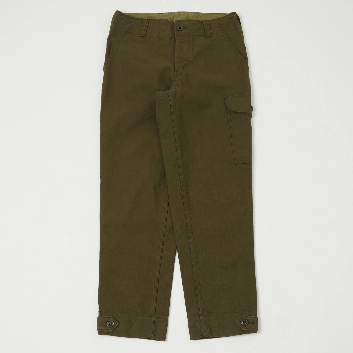 Smooth Finish Freewheelers & Co Military 'Aviators' Trouser - Dark Olive