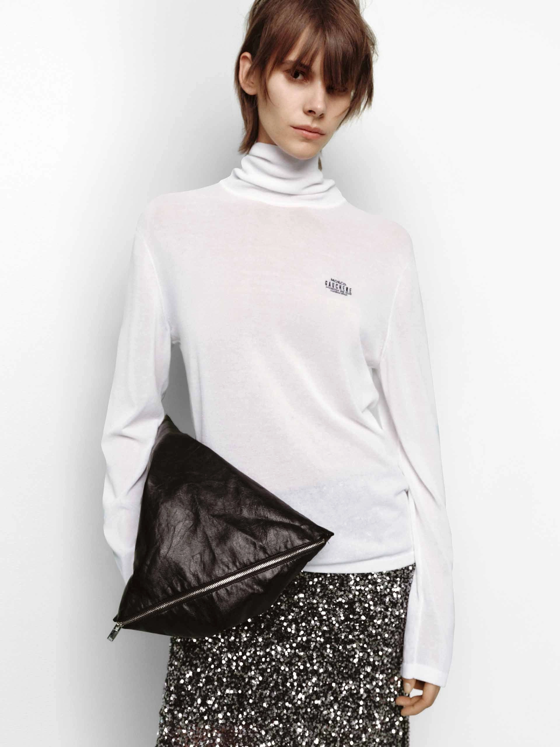 Cotton Blend Turtleneck Sweater Eco Friendly Material