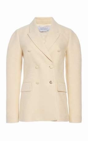 Professional Style Crisp Look Sedna Blazer in Ivory Silk Tweed