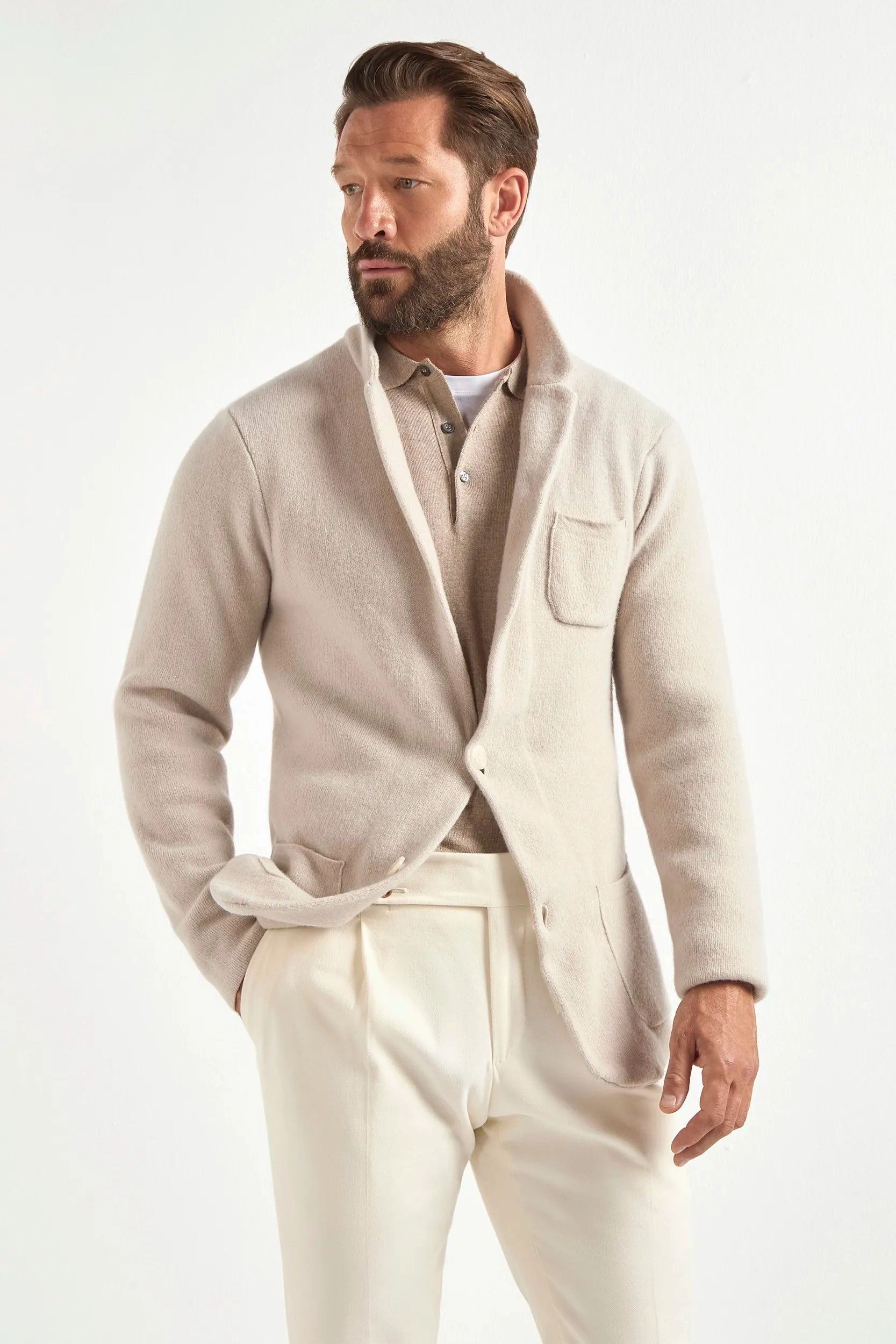 Stone knitted jacket ?C wool and cashmere ?C Made in Italy keepsake