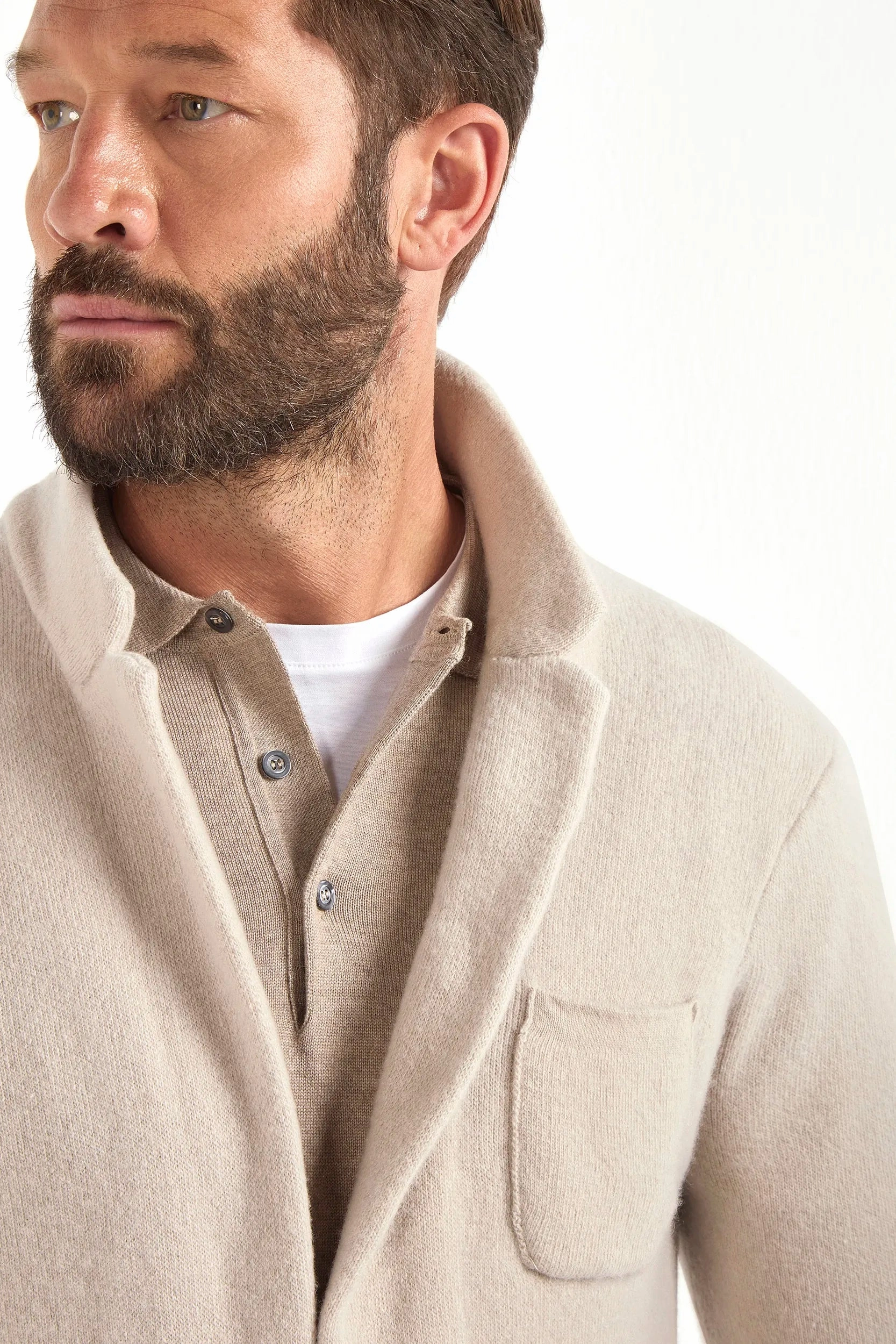 Eco Friendly Textile Shield Stone knitted jacket ?C wool and cashmere ?C Made in Italy