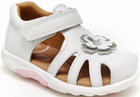 Girl's Eleni Sandals In White Ankle Soft
