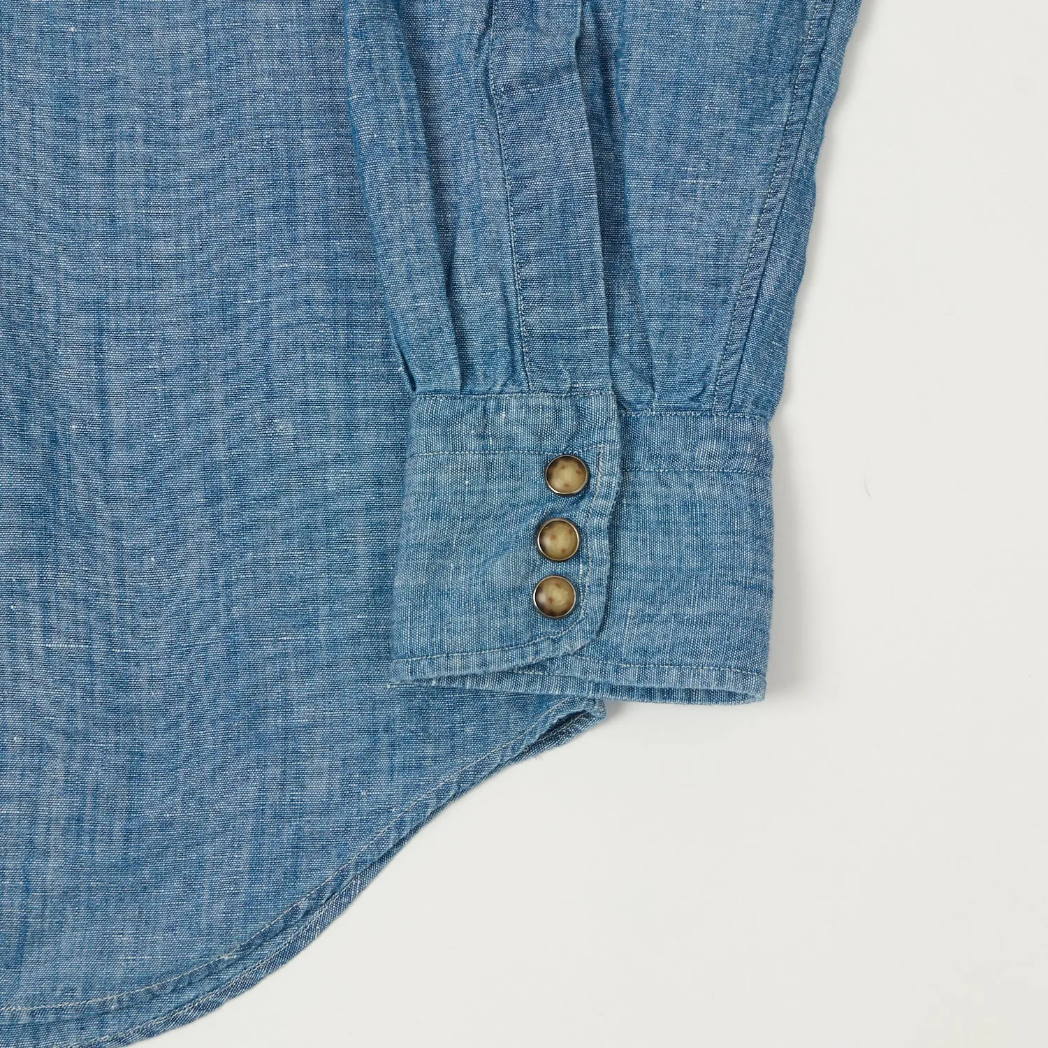 Shangri-La Heritage 'Gonzo' Linen Chambray Western Shirt - Light Blue Winter Layering garden party