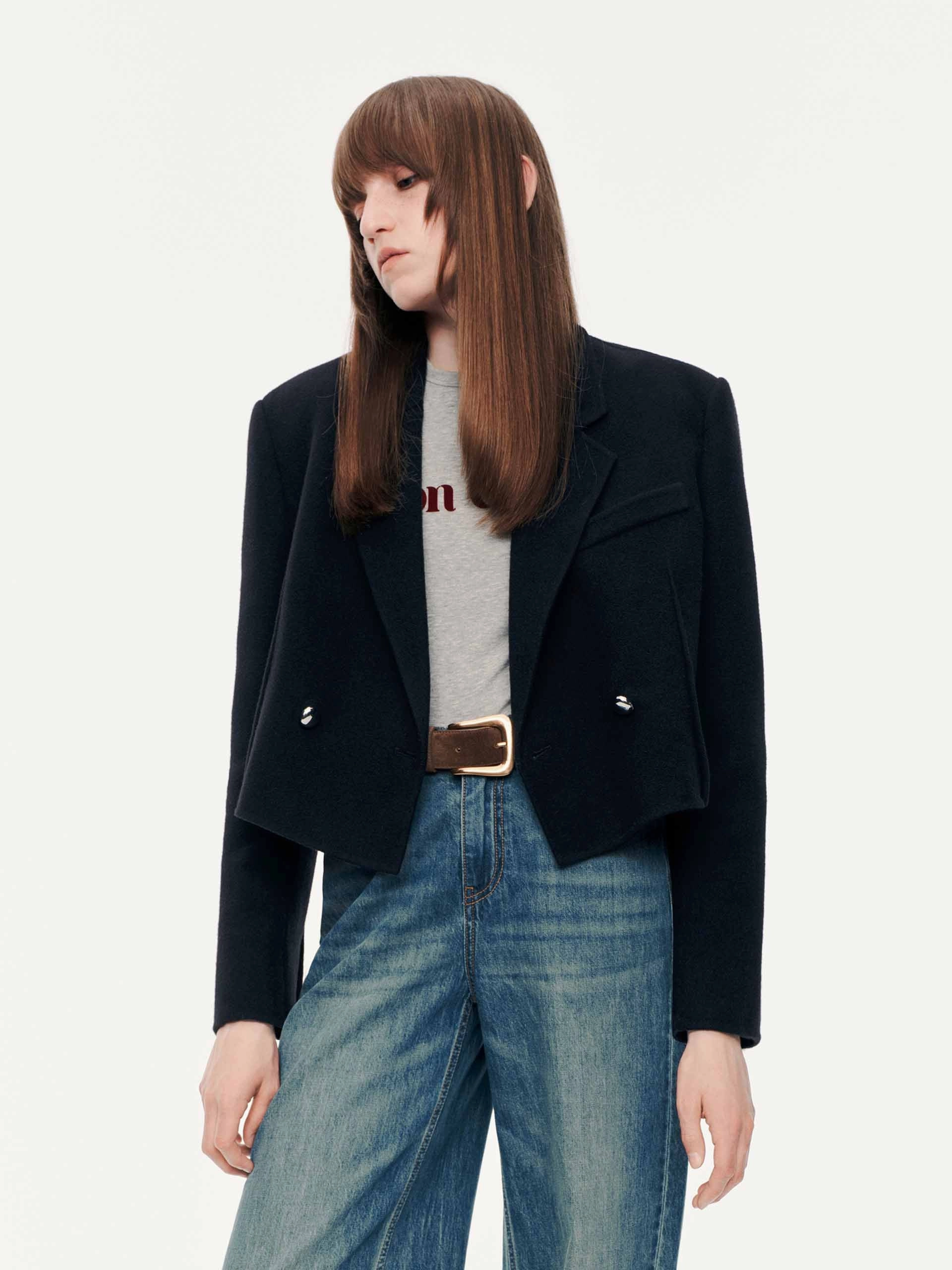 Cropped Fit Wool Blazer Perfectly Crafted