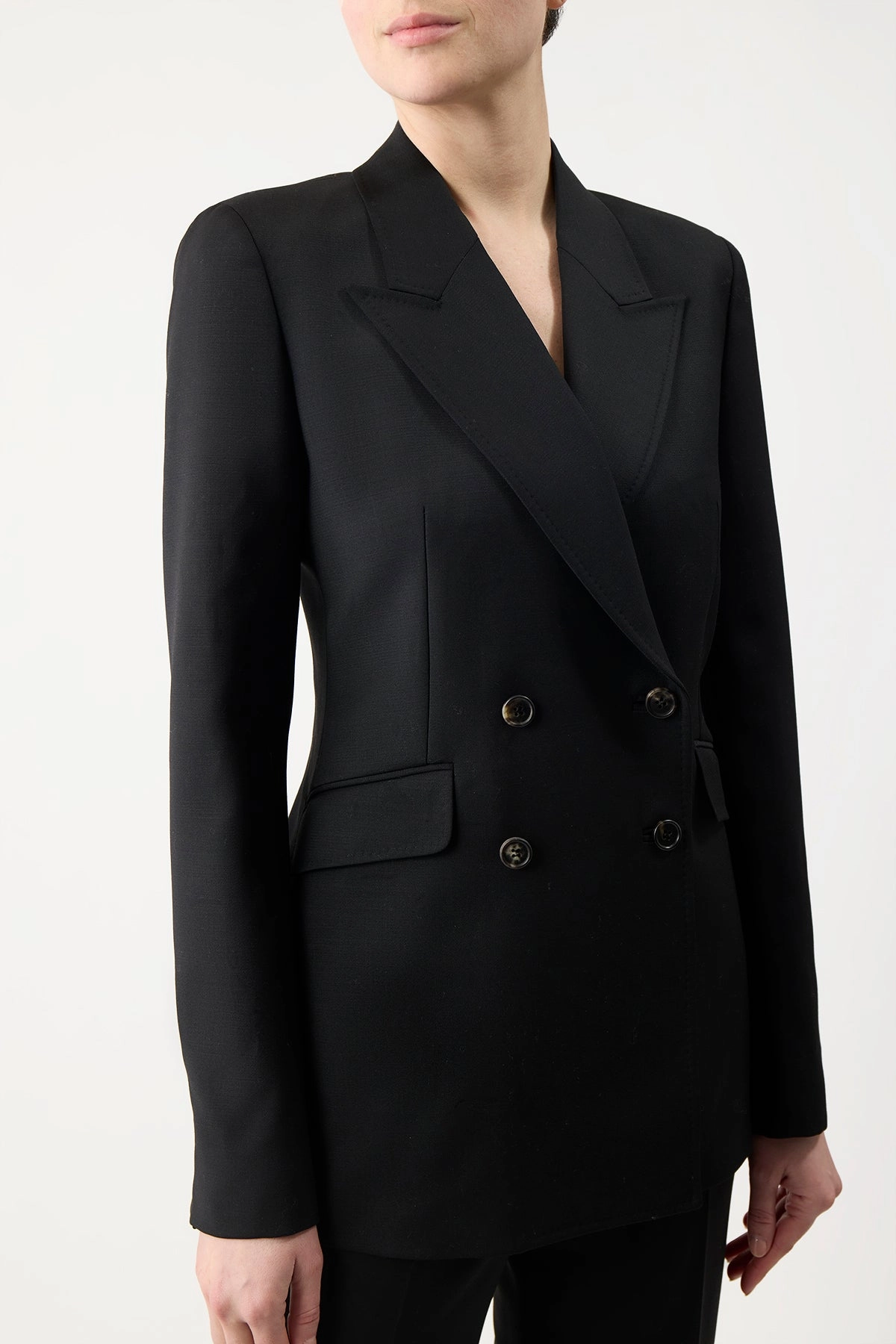 Classic Fit Trendy Look Angela Blazer in Black Sportswear Wool