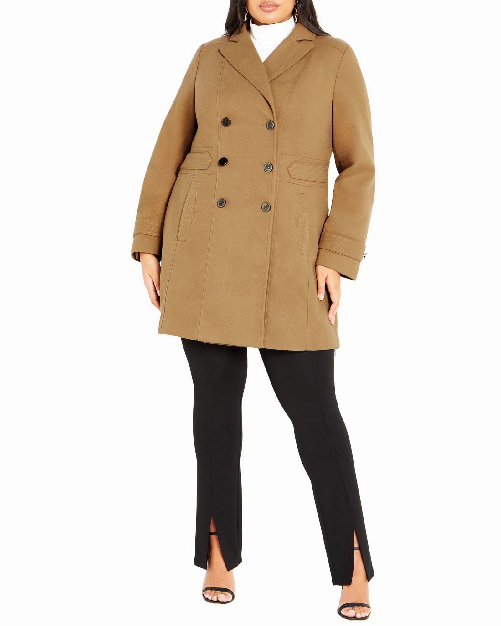 Shelly Military Coat | Camel Party Fresh Look