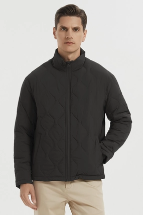 Eco Friendly Construction Breezy Layer Option Lightweight Quilted Down Bomber Jackets Full Zip