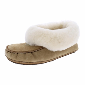 Navajo Mens Suede Shearling Lined Moccasin Slippers Easy Sandals