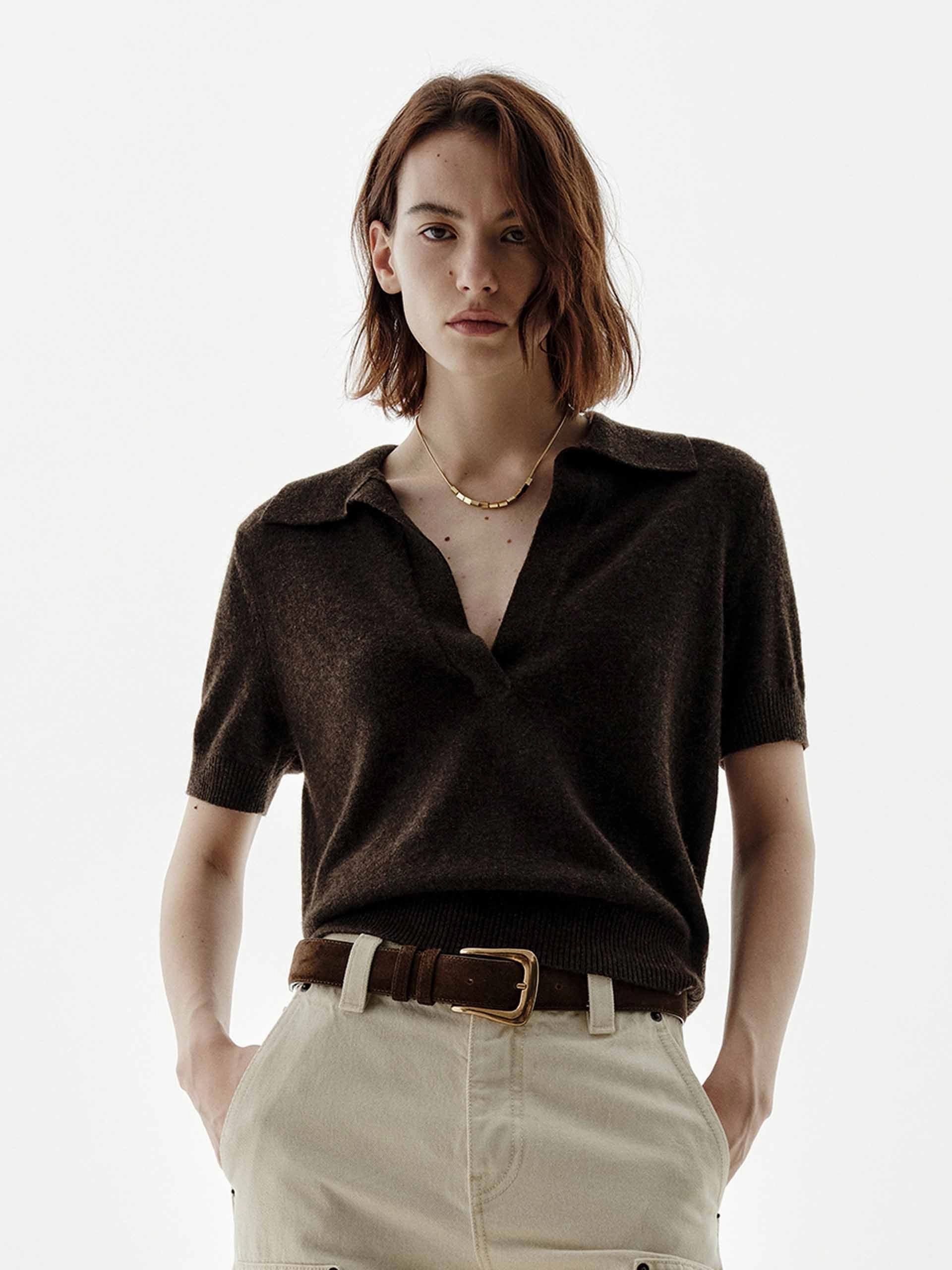 Soft Touch Short Sleeves V-neck Sweater