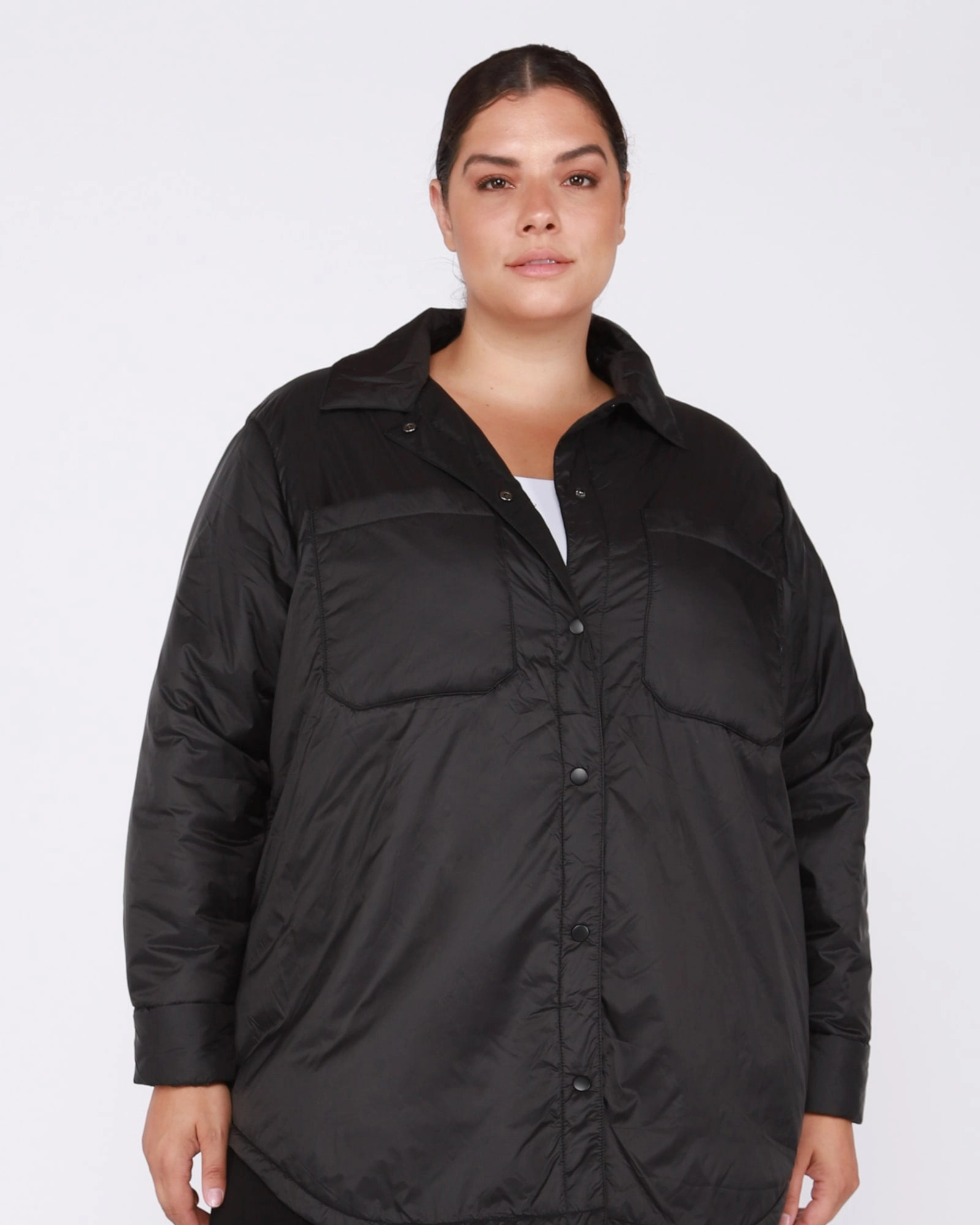 Selection graduation party Leah Snap Front Puffer Jacket | Black