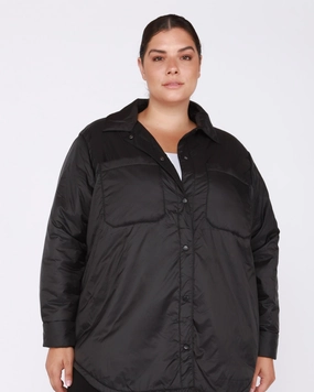 Thrive Leah Snap Front Puffer Jacket | Black