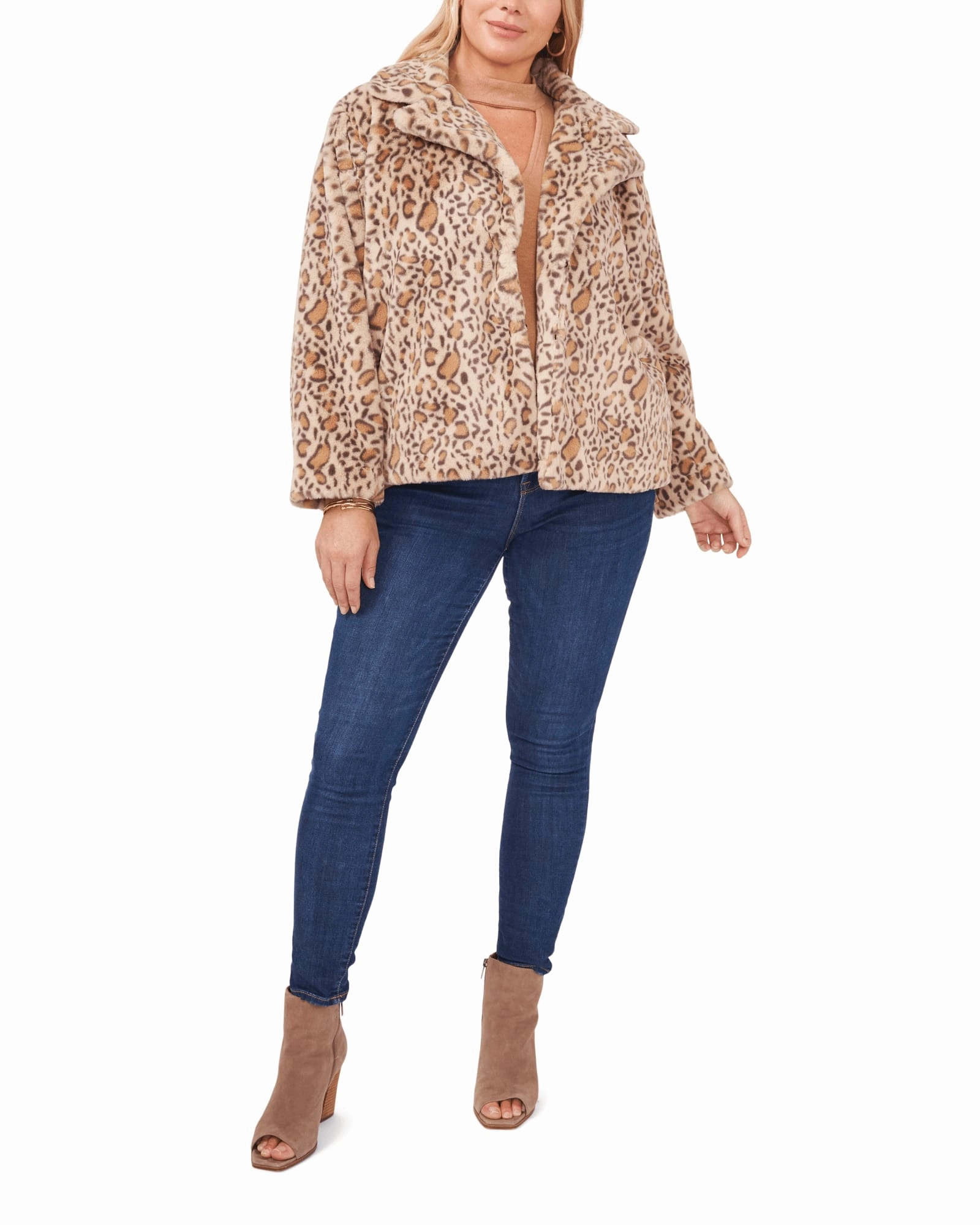 Gabriella Animal-Print Faux Fur Coat | RICH BLACK rainy - day gear