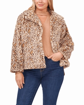 Simple Layer Abrasion Resistant Material Gabriella Animal-Print Faux Fur Coat | RICH BLACK