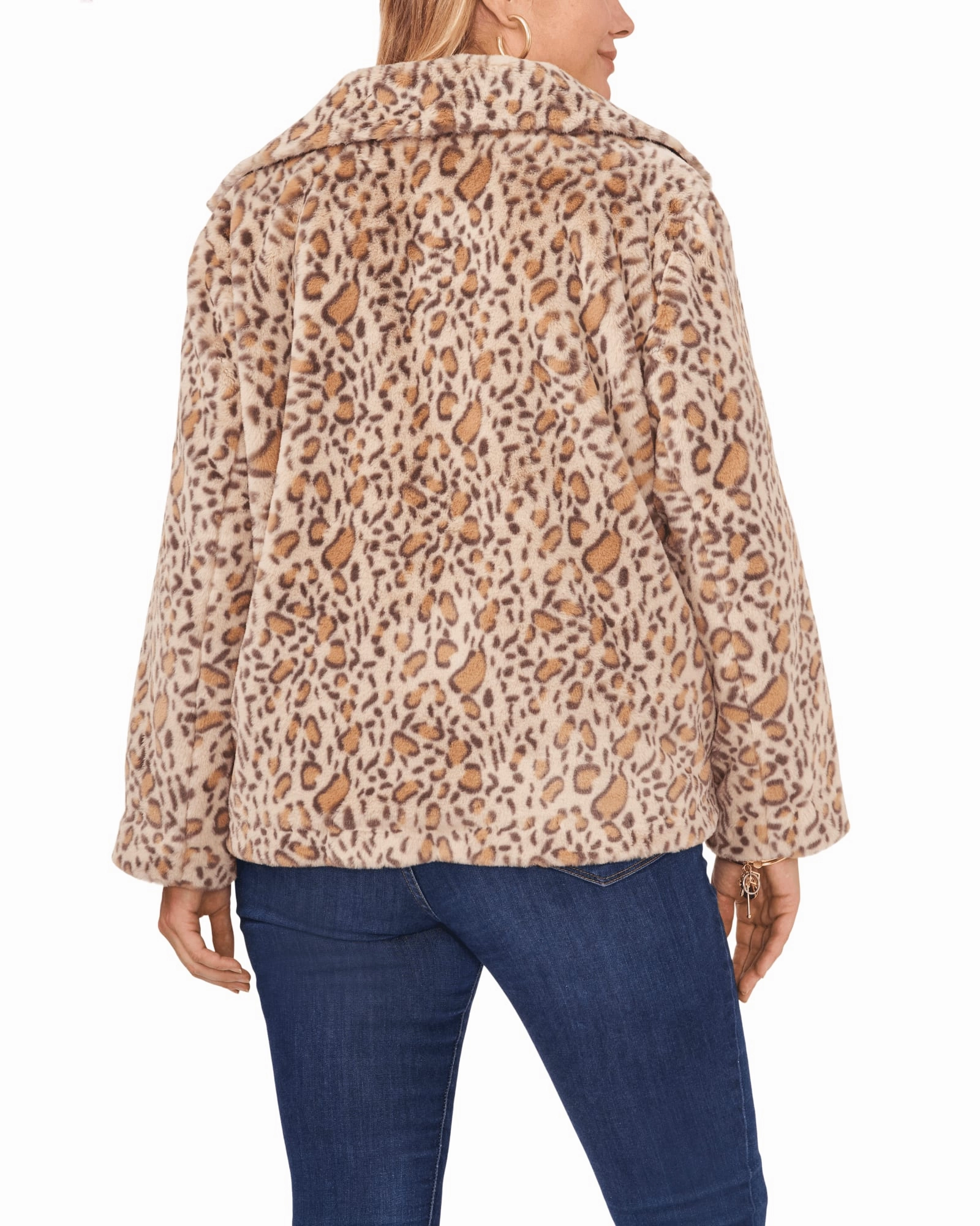 Water Repellent Finish Minimalist Gabriella Animal-Print Faux Fur Coat | RICH BLACK