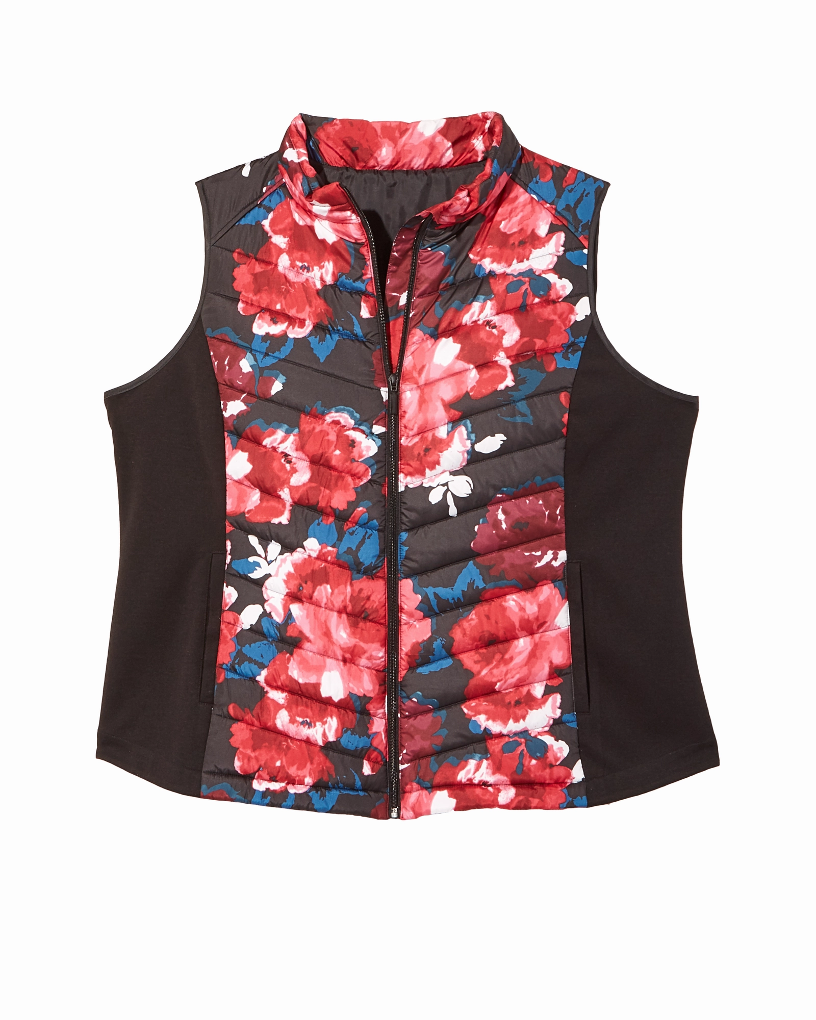 Sierra Puffer Vest | Black / Red Fashionable Shield