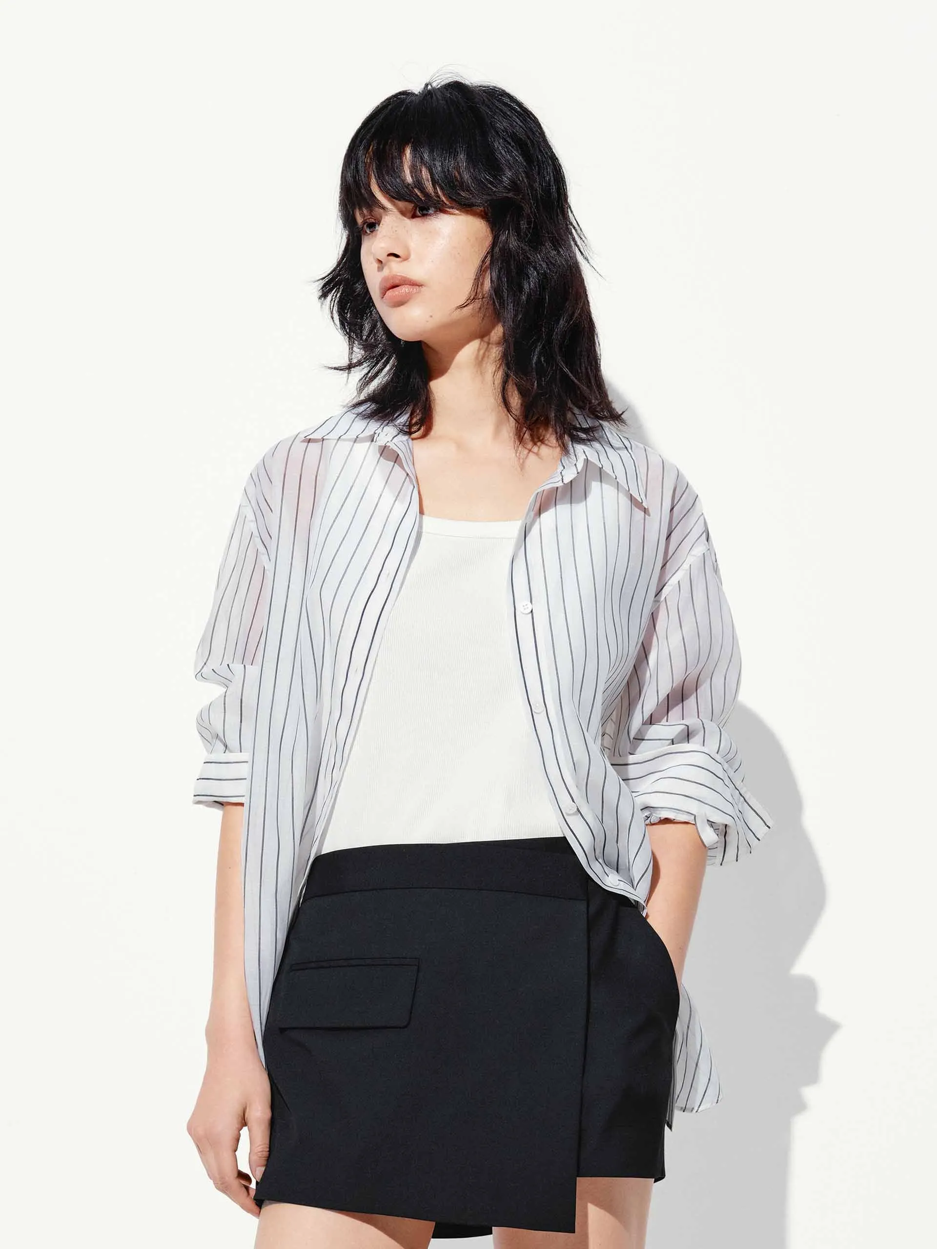 Premium Feel Silk Blend Striped Shirt