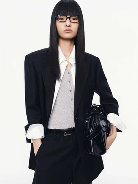 Single-breasted Wool Blend Blazer Timeless Professional