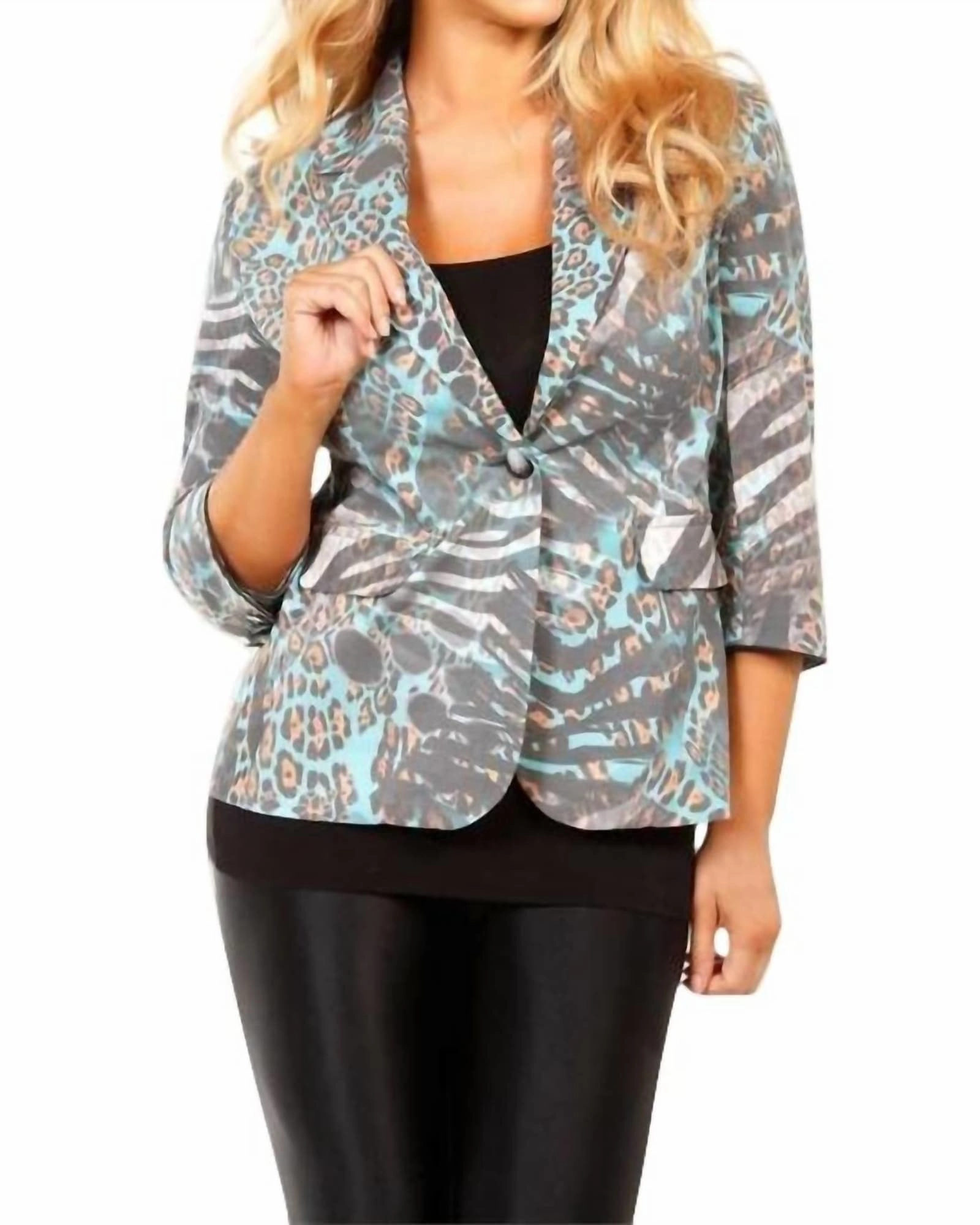 Windproof Shield Modern Outdoor Gear Wild One Button Blazer in Aquawhite | Aquawhite