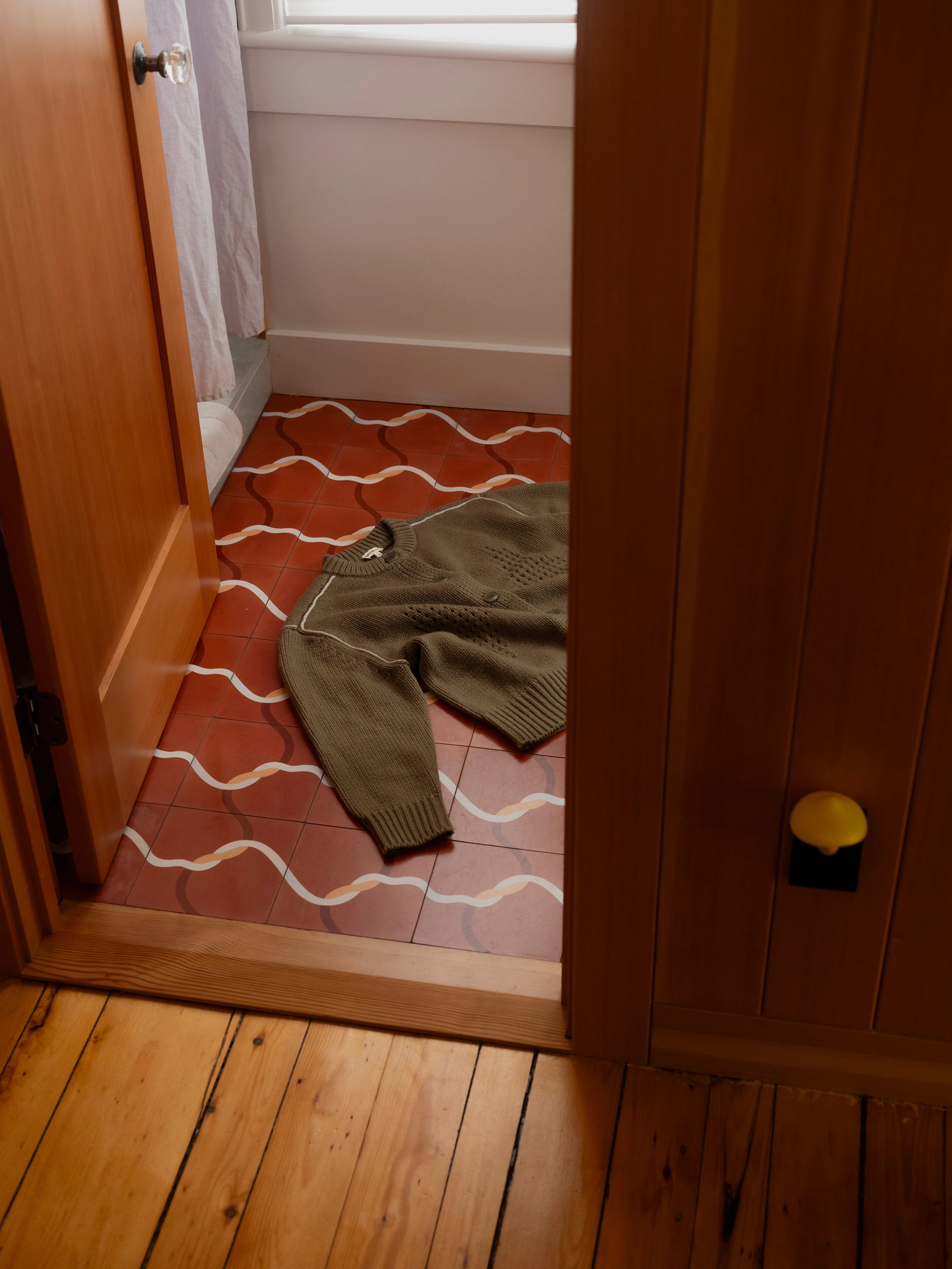 Diamond Eyelet Cardigan - Moss Warm Knitwear