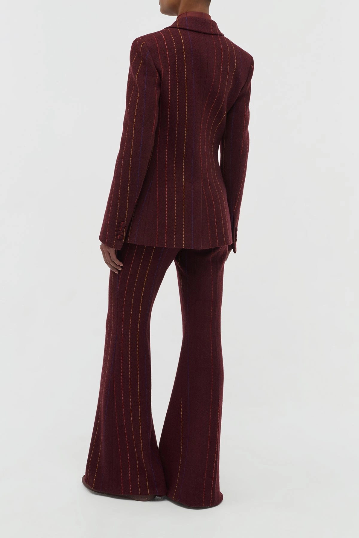 Business Wear Design Leiva Blazer in Burnt Sienna Multi Pinstripe Wool Cashmere