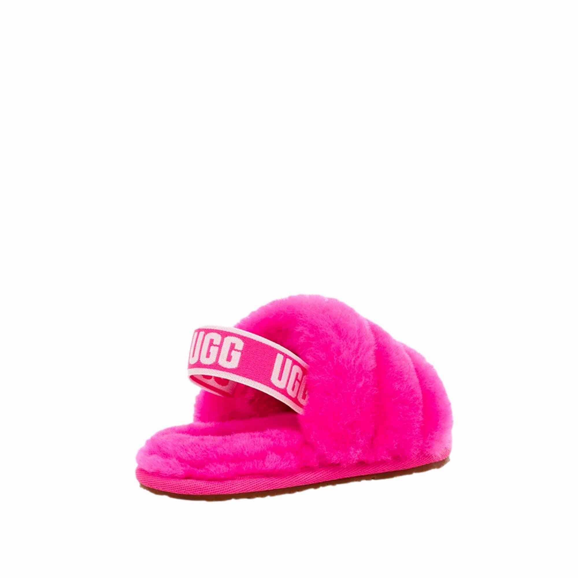 UGG Fluff Yeah Slide Rock Rose  1098579T-RCR Toddler Stylish Slip-Ons Cozy Support