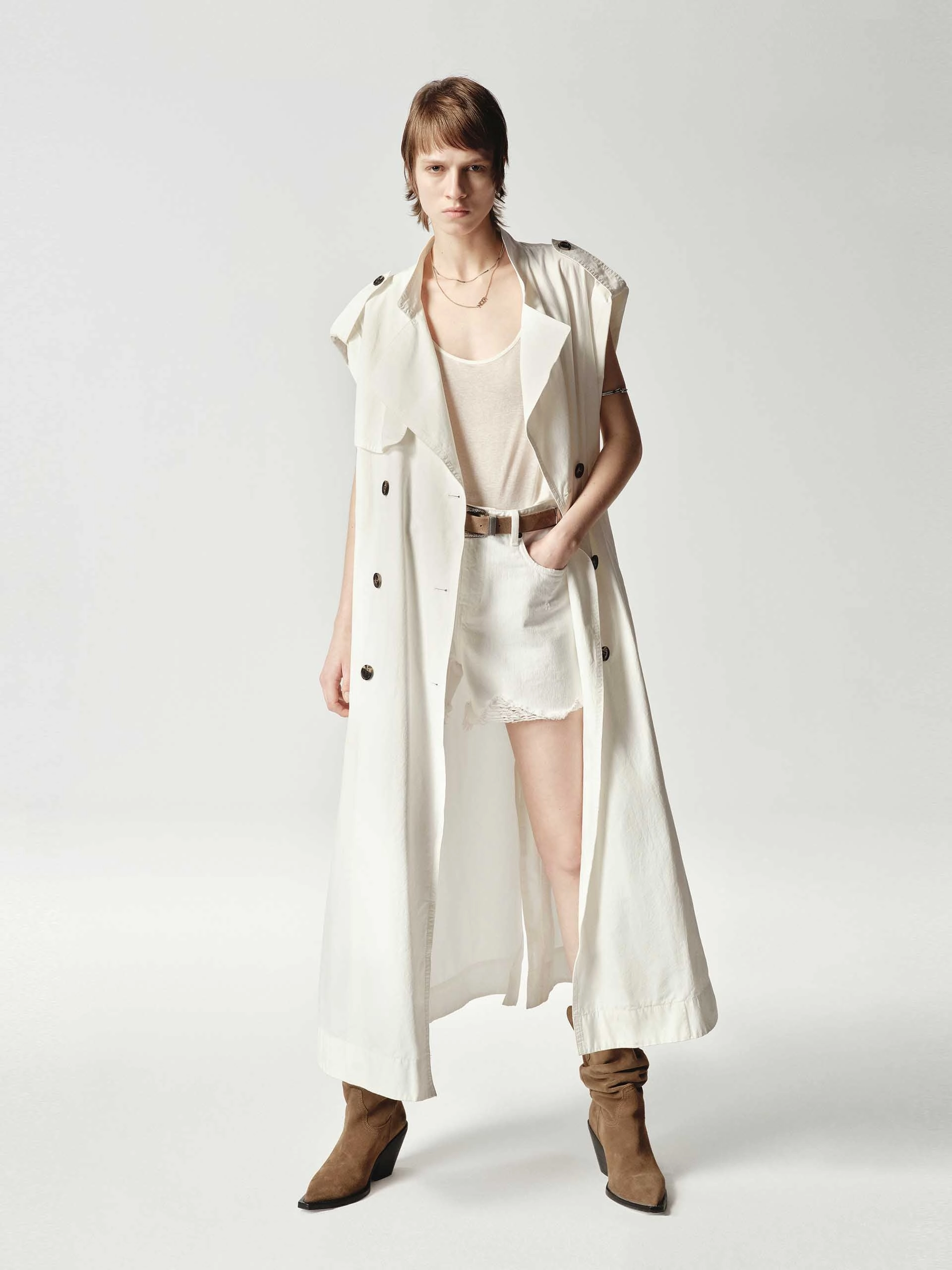 Smooth Glide Fasteners Multipurpose Layering Sleeveless Back Slit Trench Coat