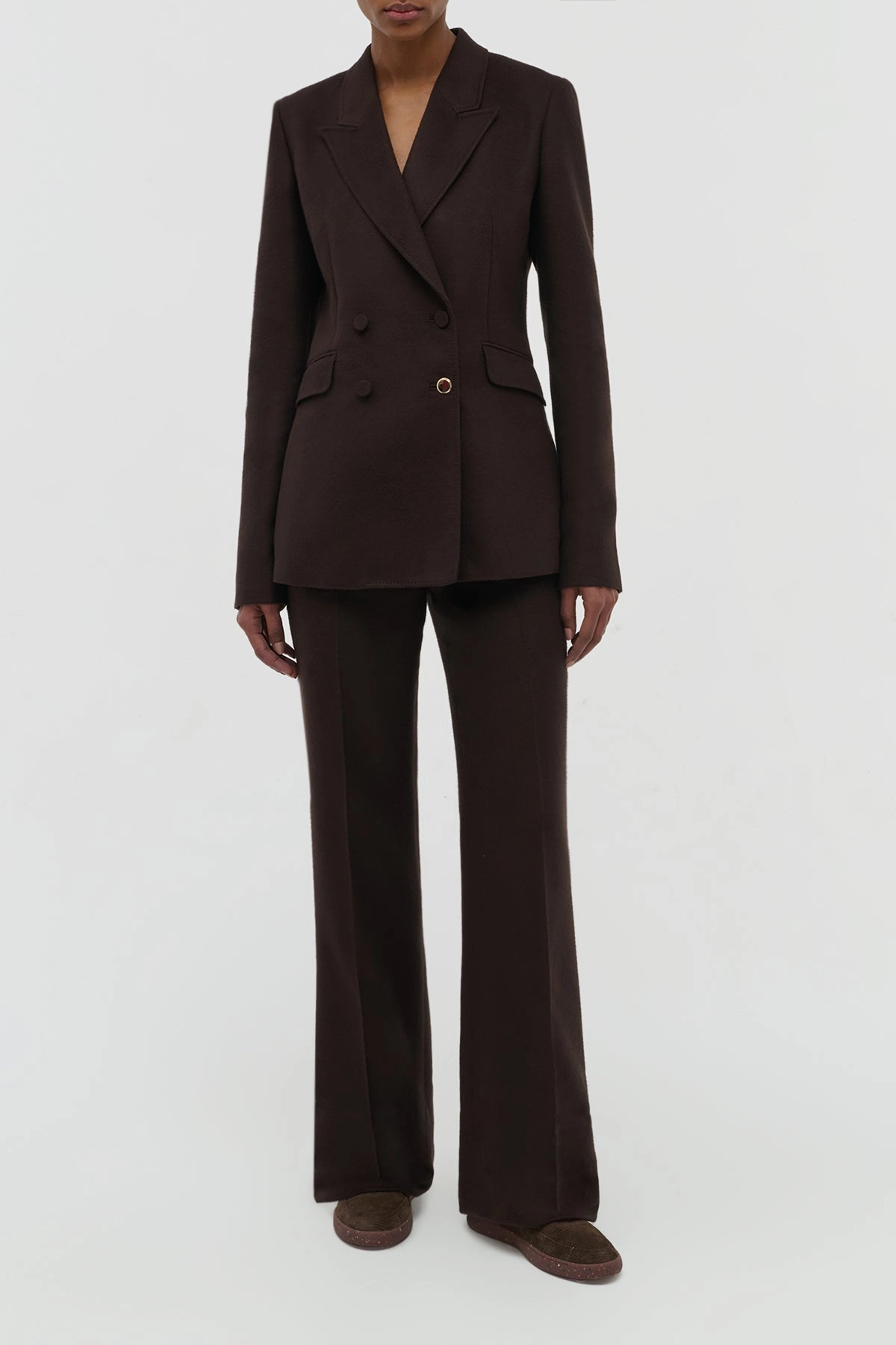 Stephanie Blazer in Chocolate Winter Silk Fit For Comfort