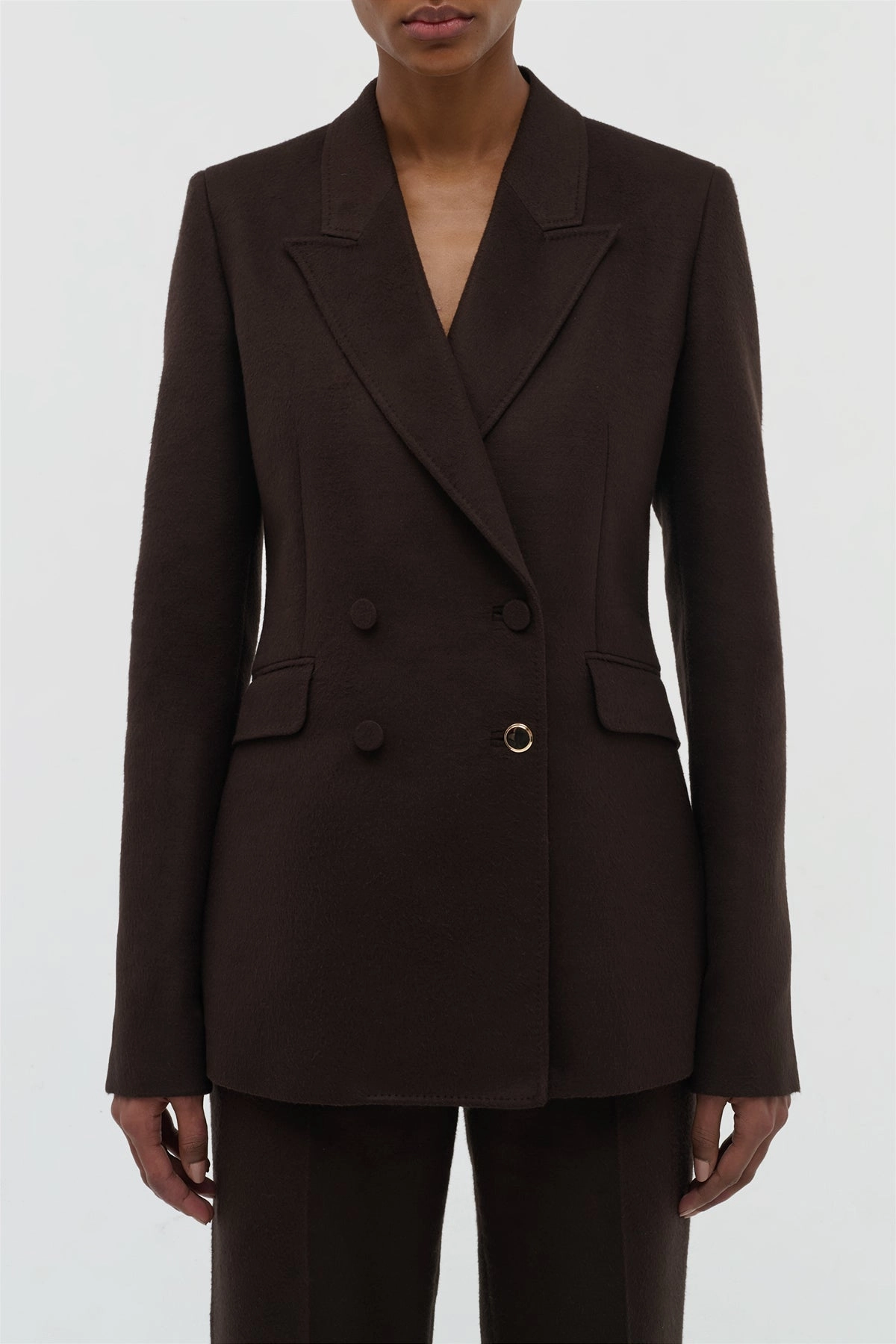 Comfort Layer Stephanie Blazer in Chocolate Winter Silk