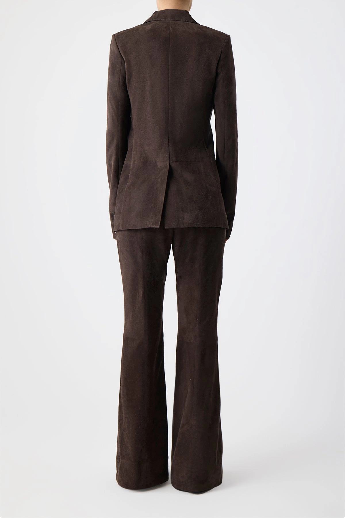 Soft Fabric Leiva Blazer in Dark Chocolate Suede