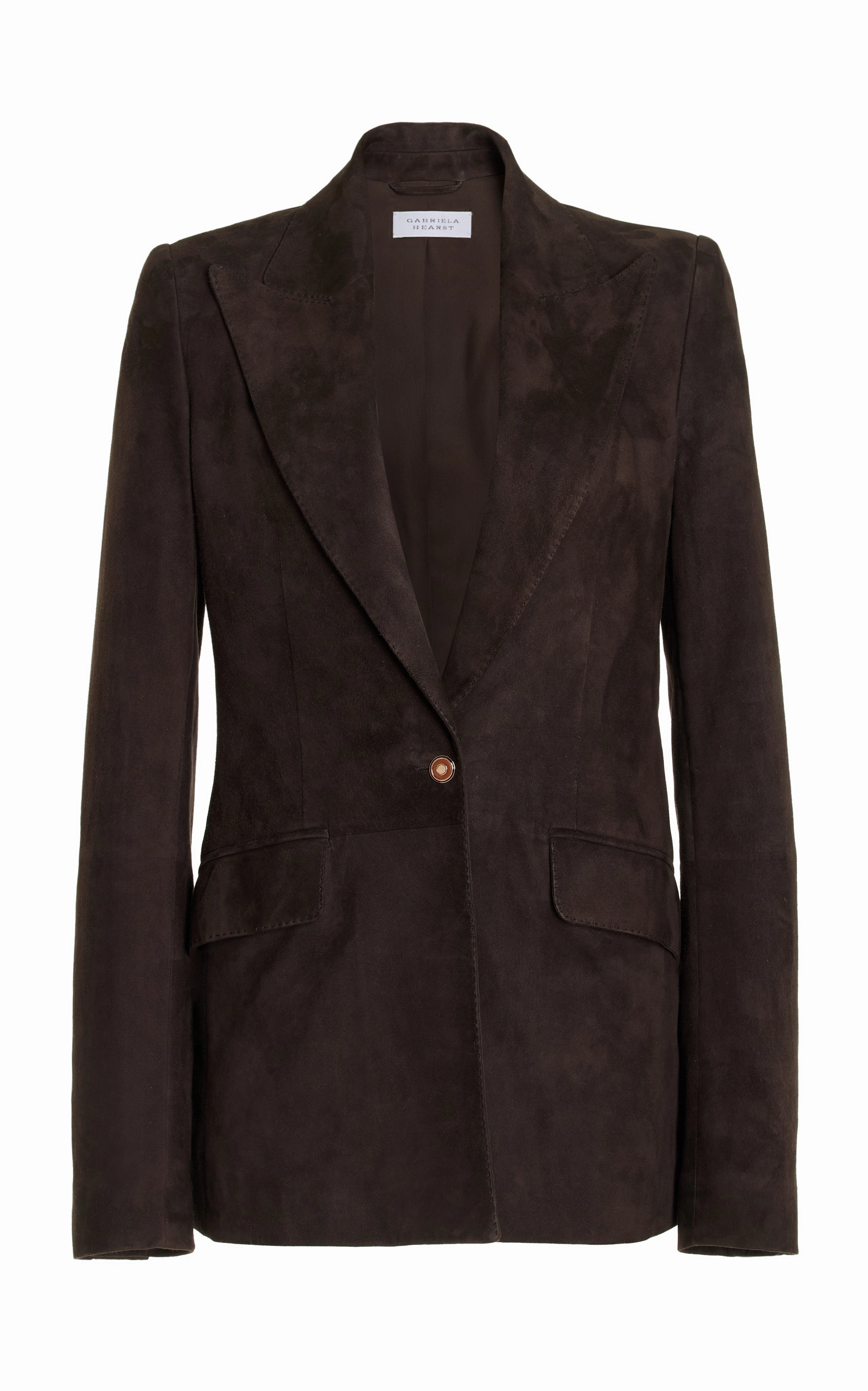 Leiva Blazer in Dark Chocolate Suede Flattering Comfort Wear