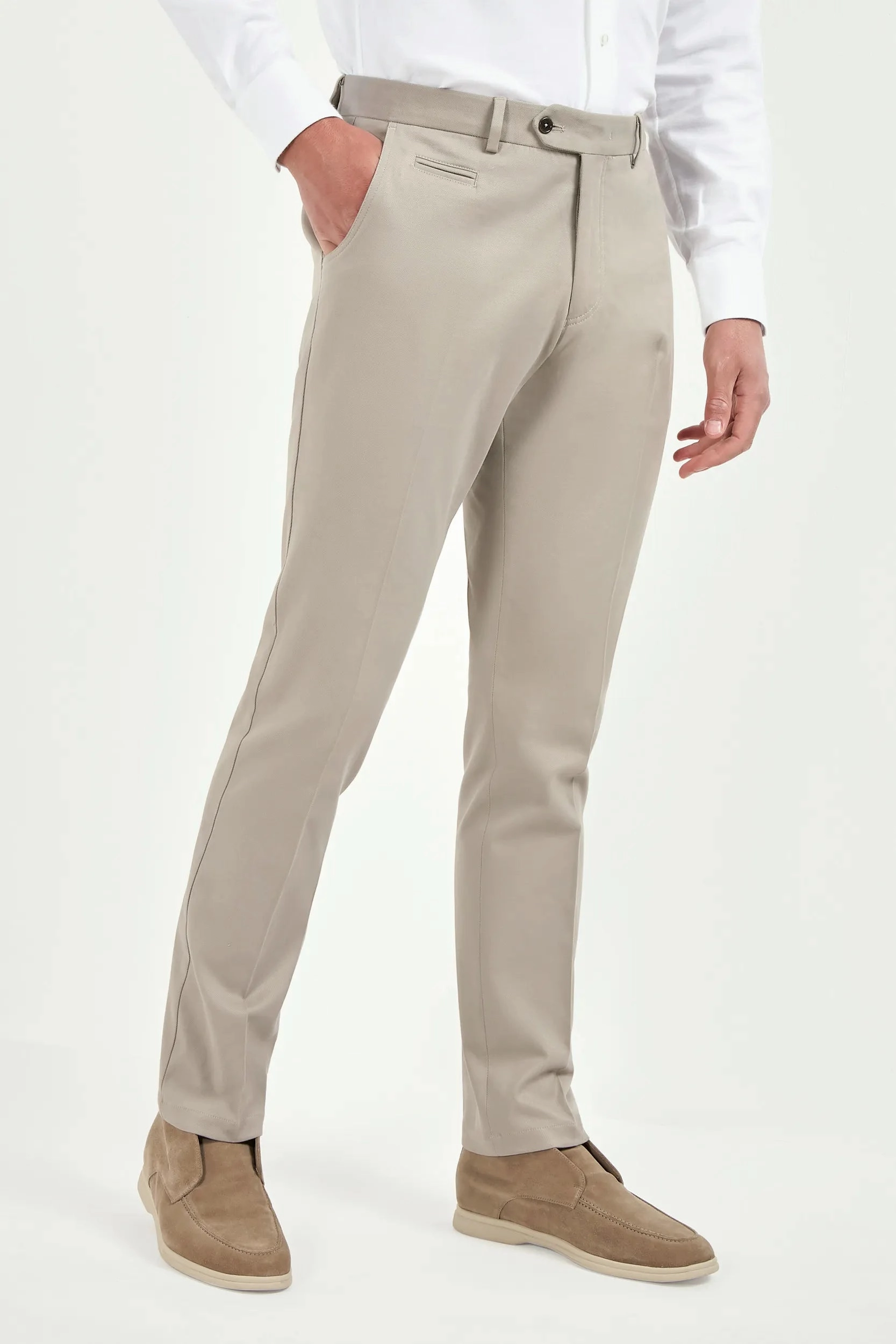 hypoallergenic Mastic cotton and cashmere Garda trousers - Made in Italy