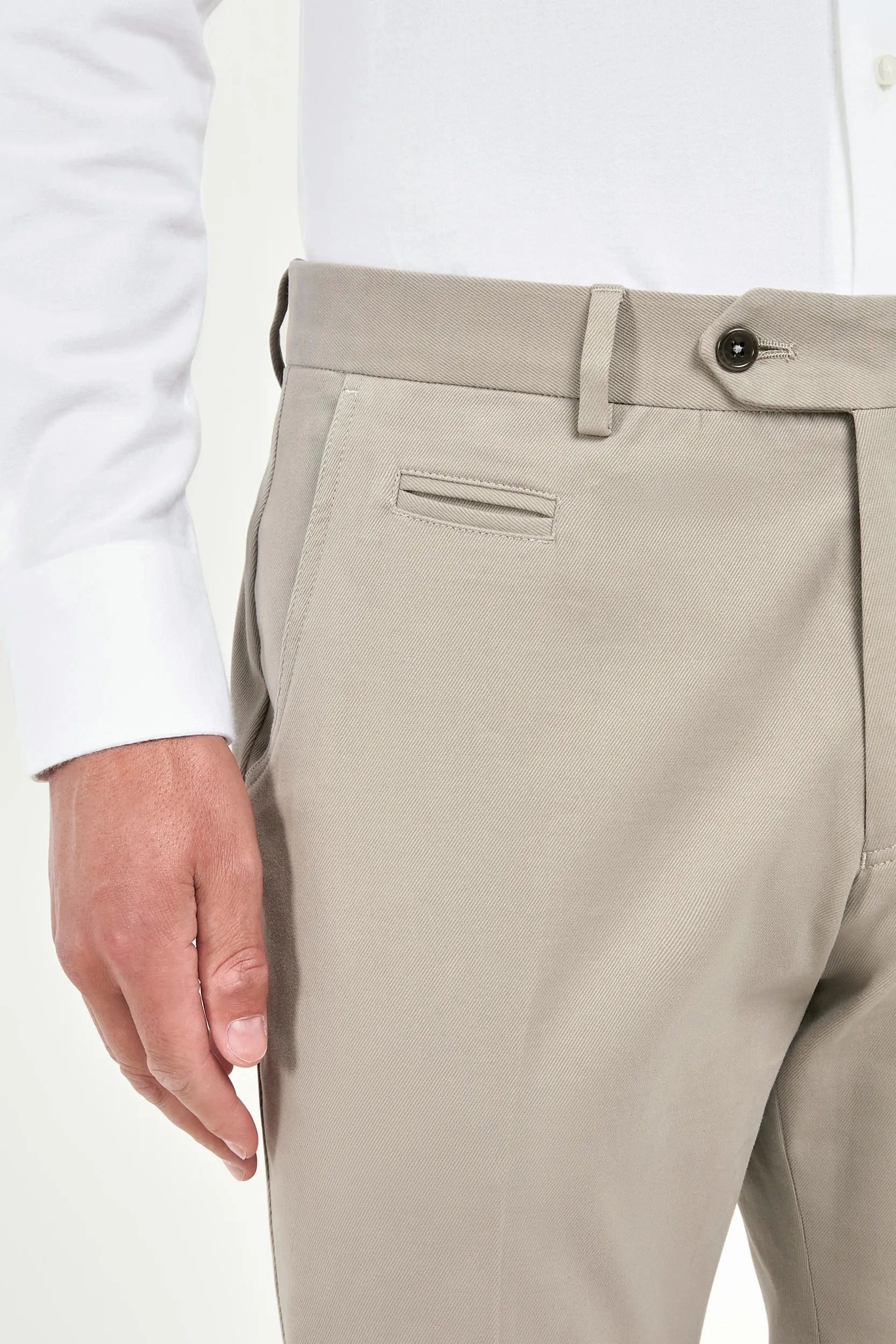 High Rise Non slip grip Mastic cotton and cashmere Garda trousers - Made in Italy