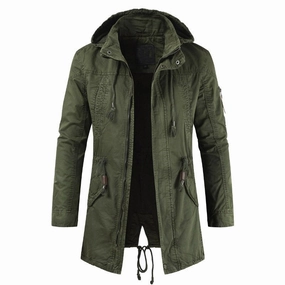 West Louis? Military Tactical Mid-Long Hooded Parka Surf Wool