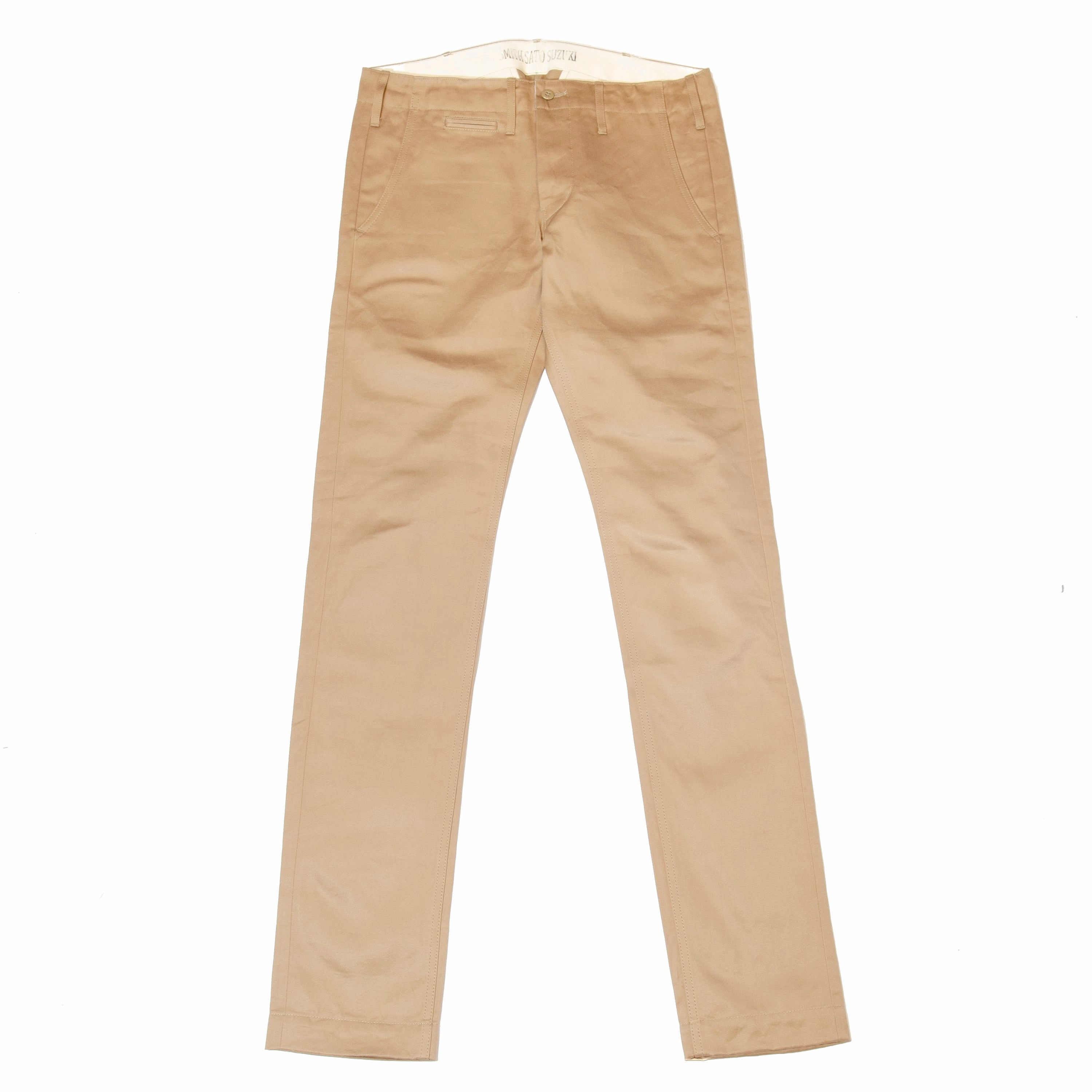 Smith Sato Suzuki E1707 Relaxed Tapered Chino - Khaki Hypoallergenic fabric