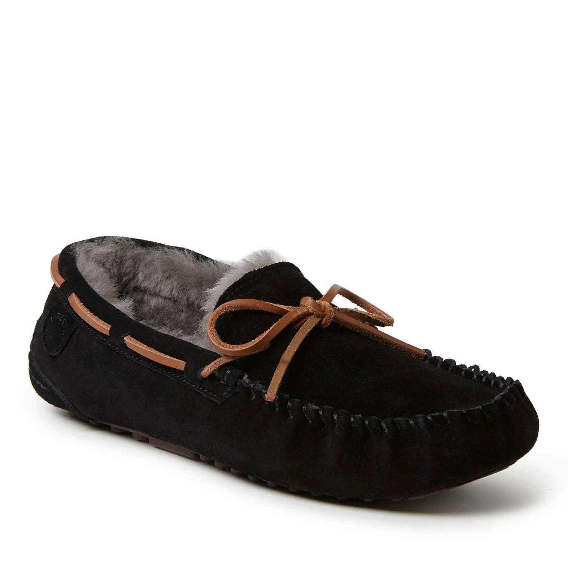 Soft Foot Sandals Fireside By Dearfoams Men's Victor Genuine Shearling Moccasin Slipper