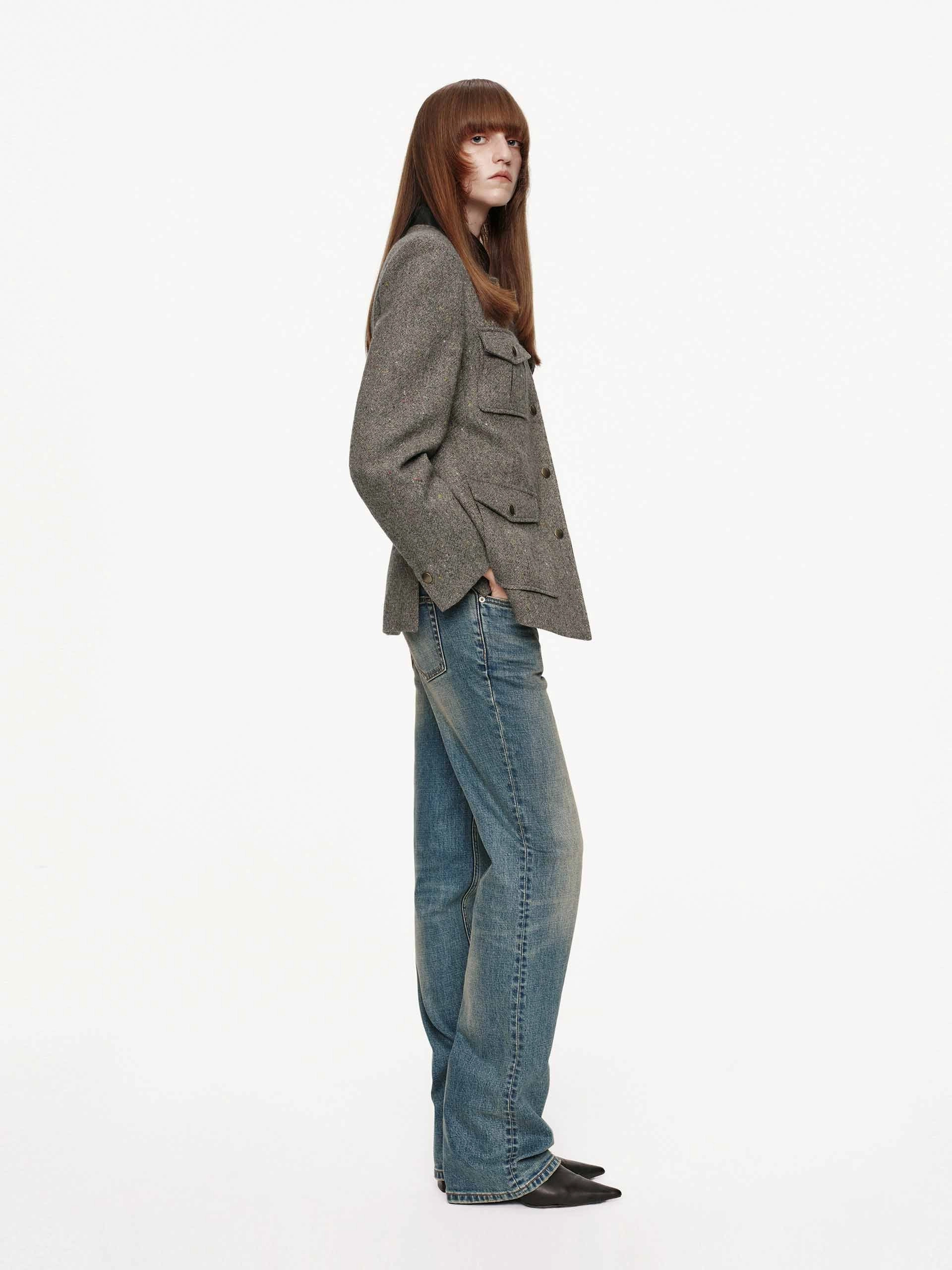 Mold resistant Donegal Tweed Button Coat