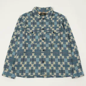 RRL Patterned-Jacquard Shirt - Indigo Blue vacation wear
