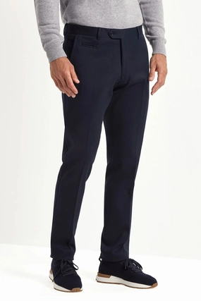 Blue cotton and cashmere Garda trousers - Made in Italy Reinforced Seams Fit Control
