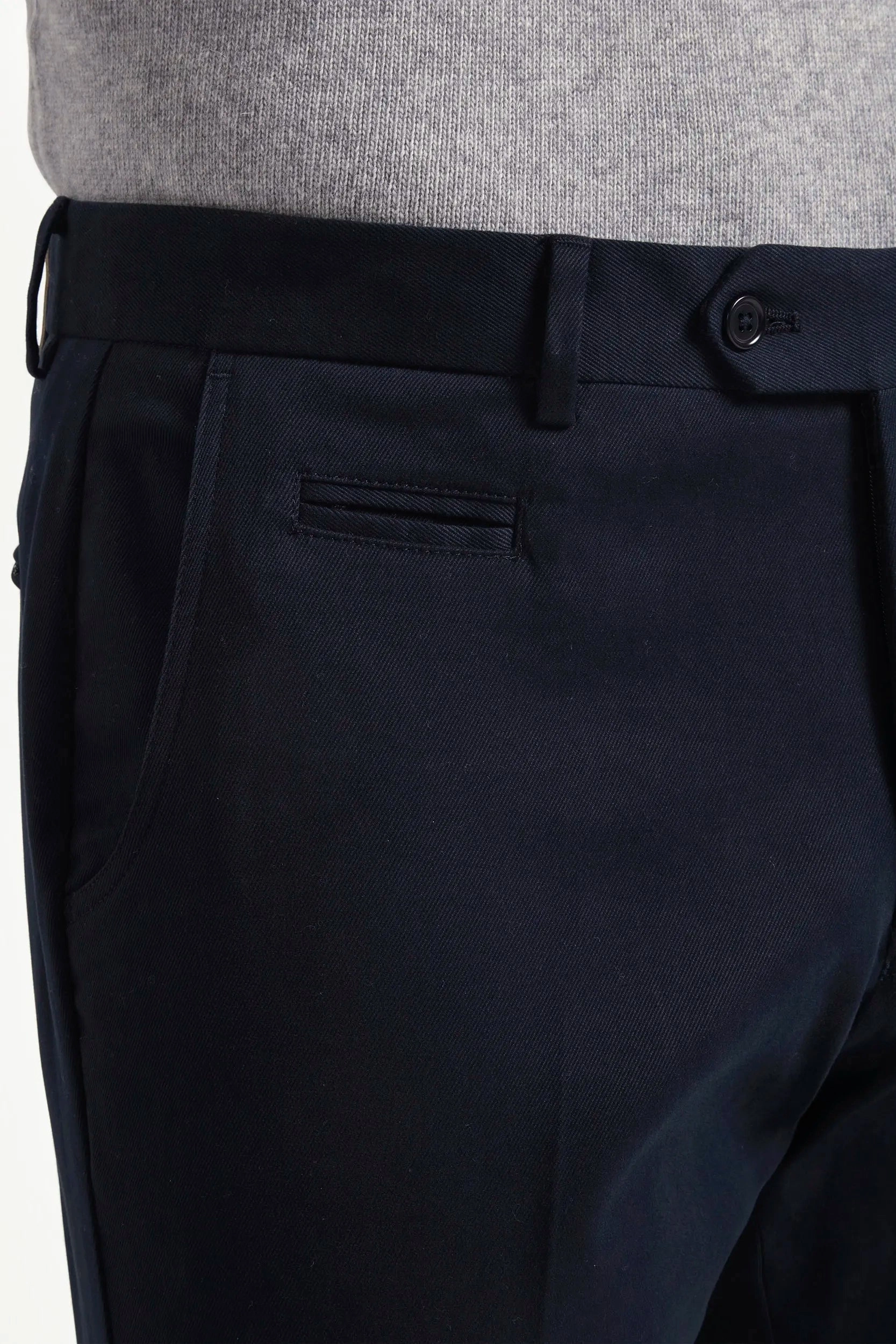 Blue cotton and cashmere Garda trousers - Made in Italy Static free
