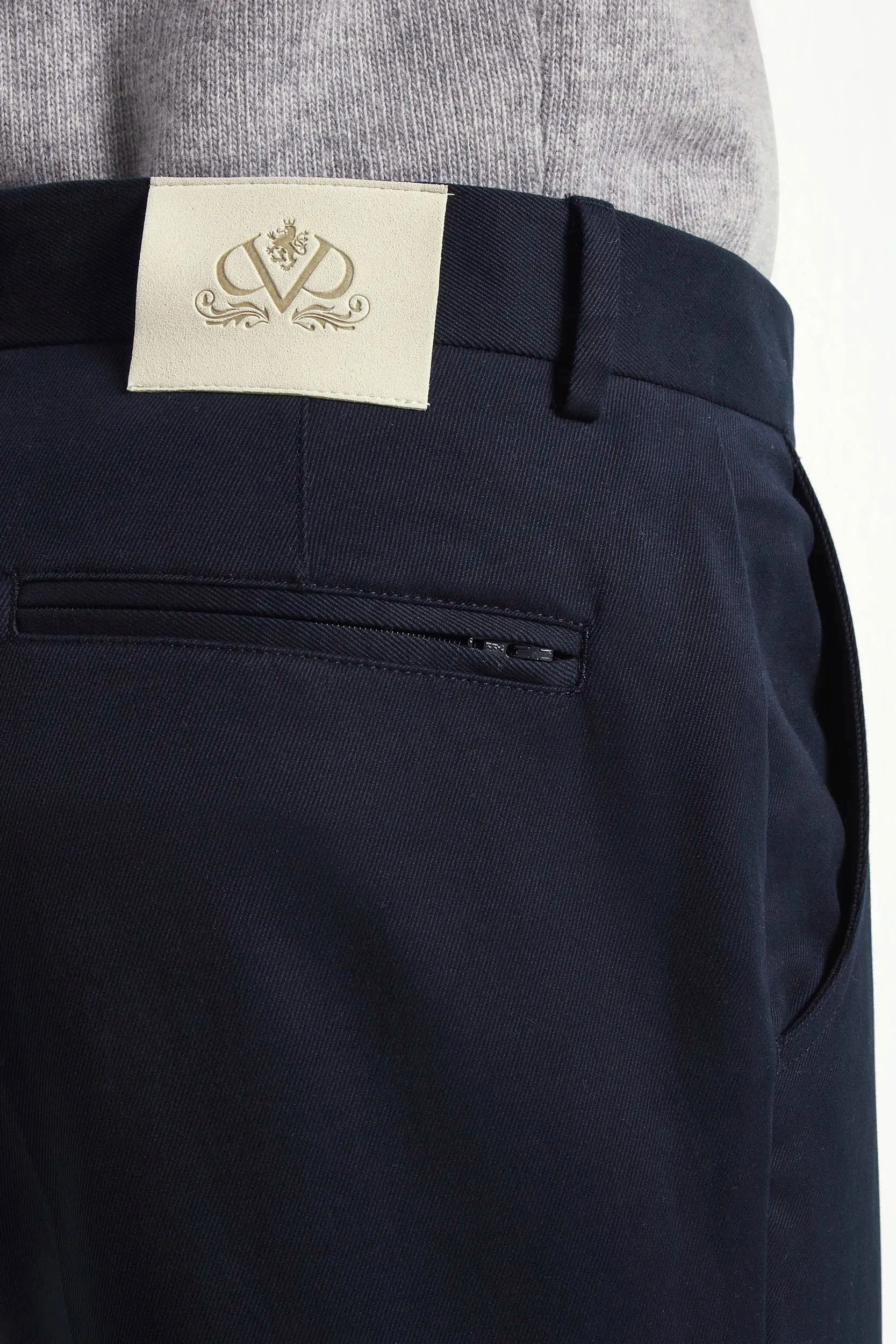 Freedom Move Minimal Vibe Blue cotton and cashmere Garda trousers - Made in Italy